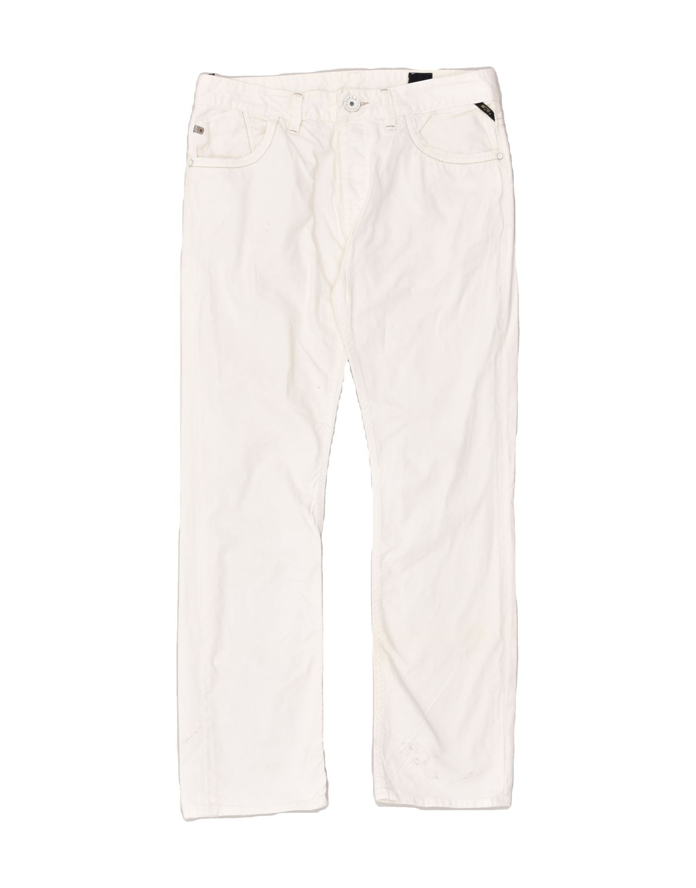 image of JACK & JONES Womens Straight Jeans W34 L34  White Cotton