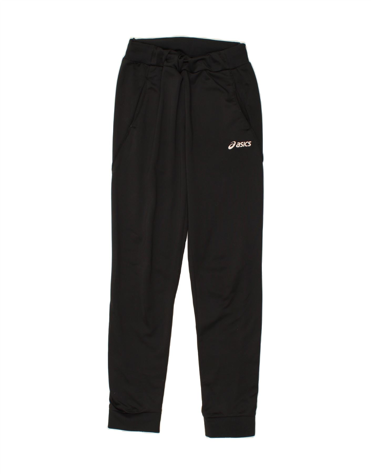 image of ASICS Womens Graphic Tracksuit Trousers Joggers UK 6 XS Black Polyester