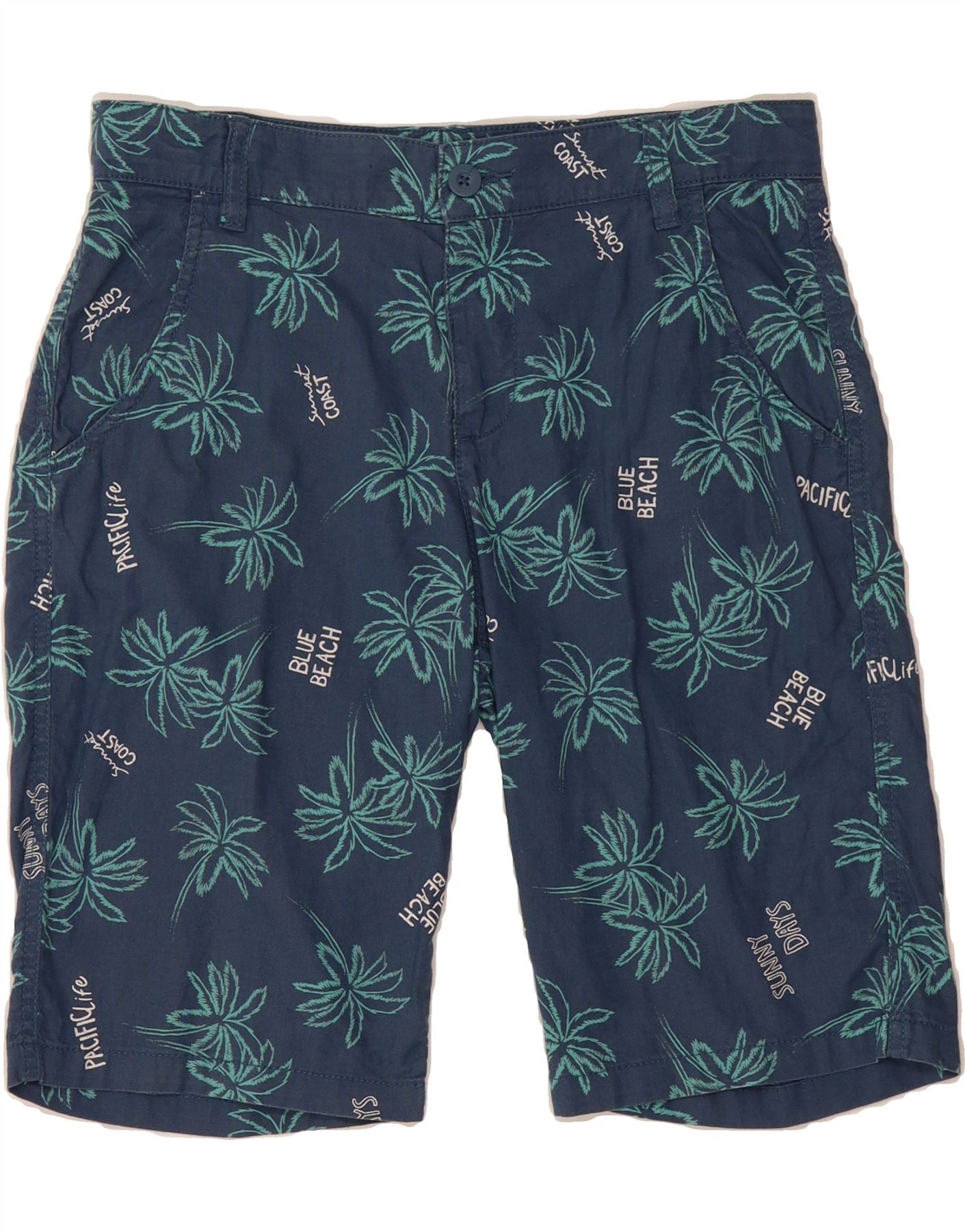 image of BENETTON Womens Chino Shorts W30 Medium  Blue Floral
