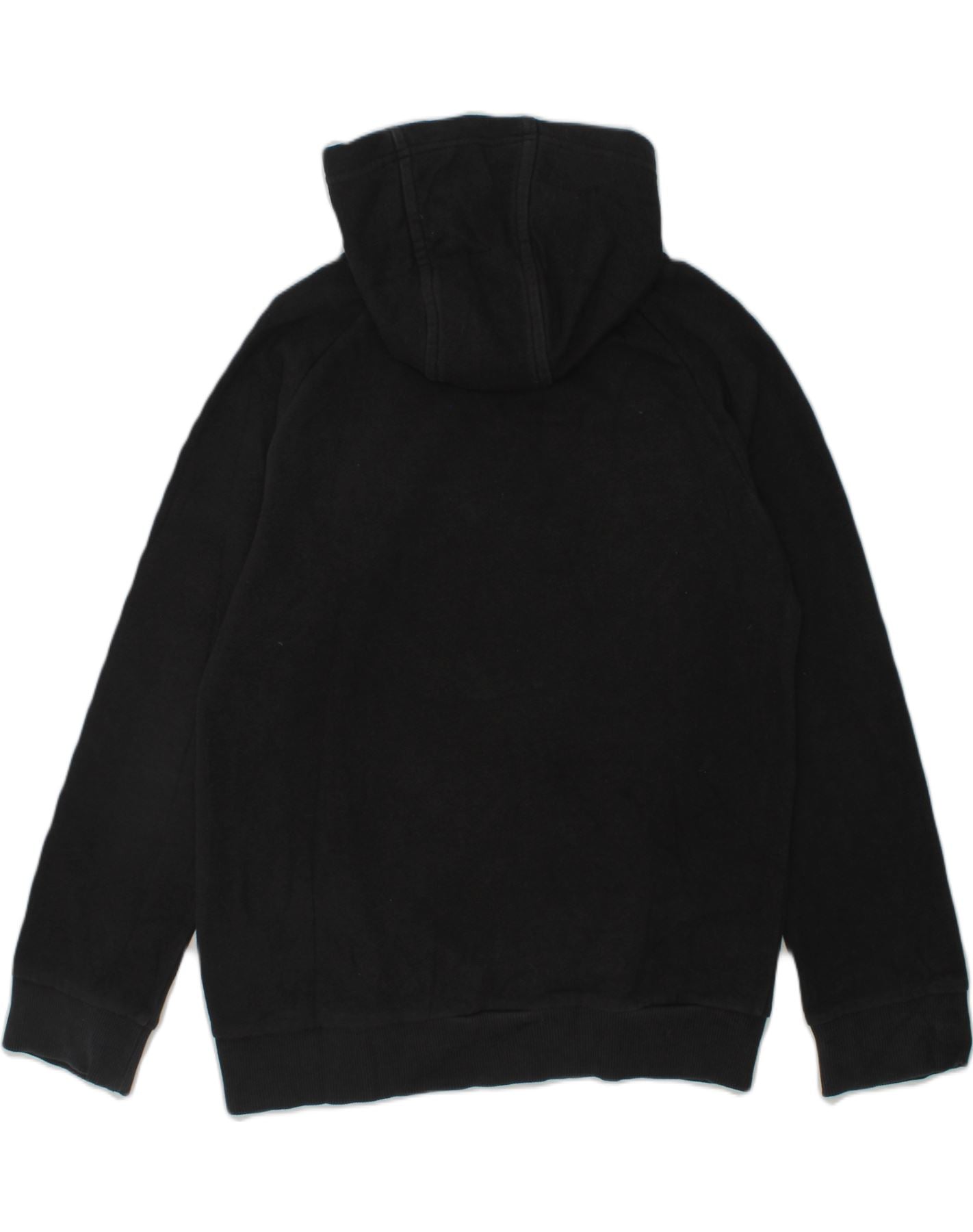 ADIDAS Boys Graphic Hoodie Jumper 9-10 Years Black Cotton