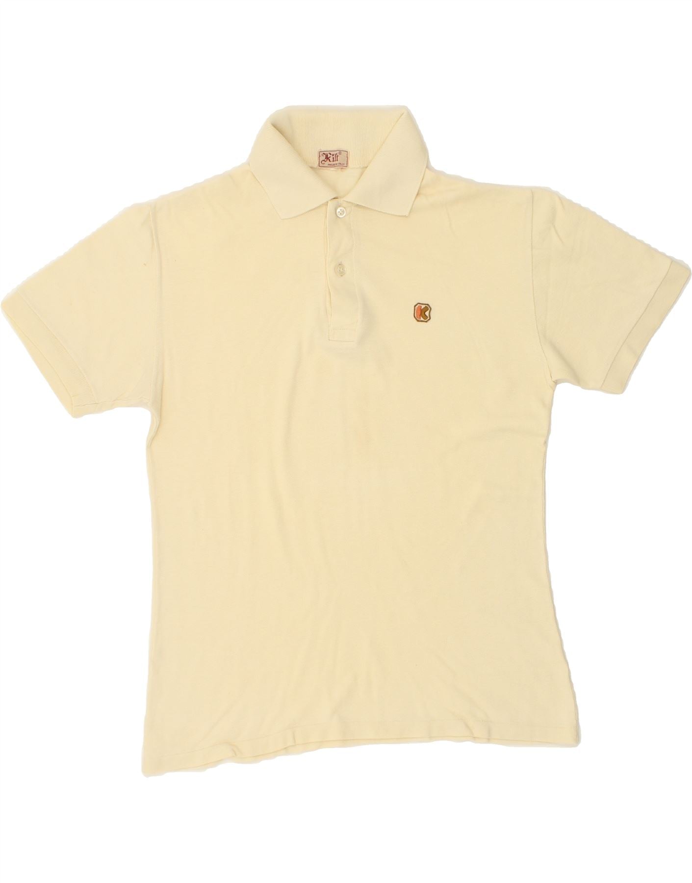 image of VINTAGE Mens Polo Shirt Small Yellow Cotton