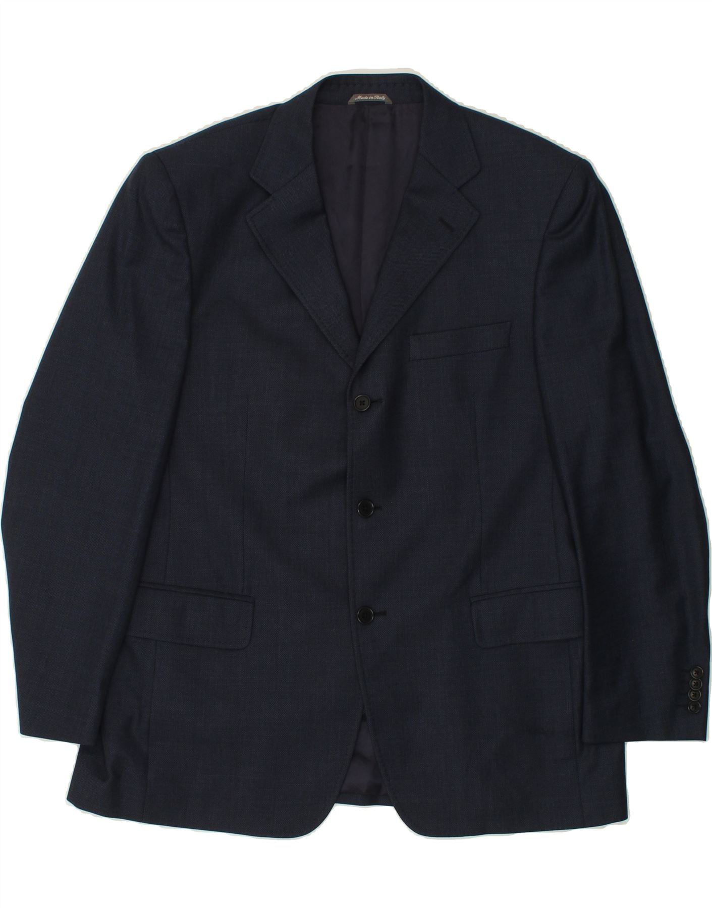 Image of LORO PIANA Mens 3 Button Blazer Jacket IT 54 2XL Navy Blue Wool