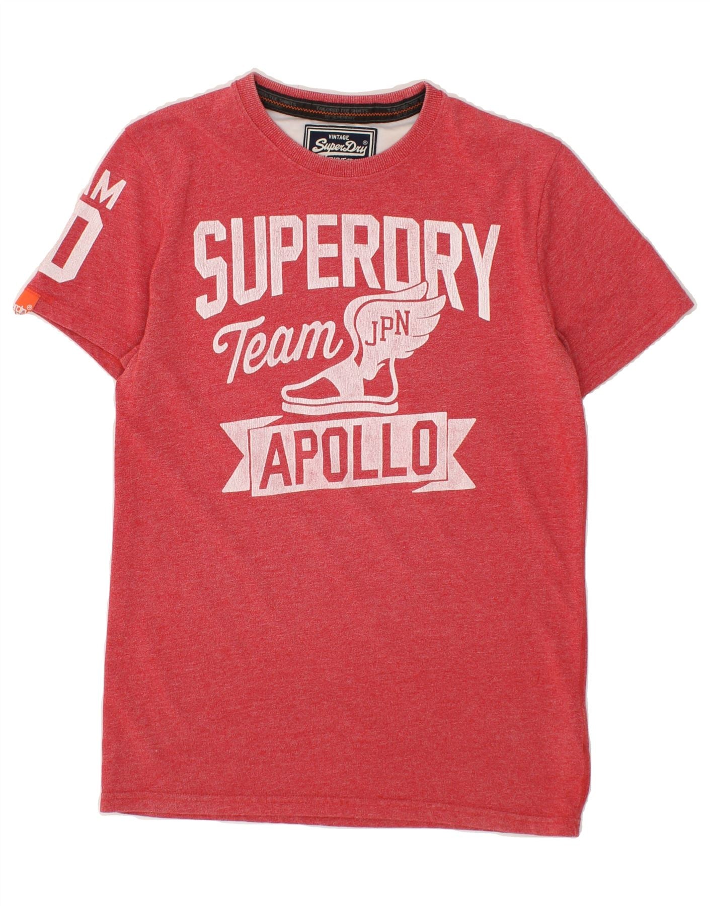 image of SUPERDRY Mens Graphic T-Shirt Top Medium Red Cotton