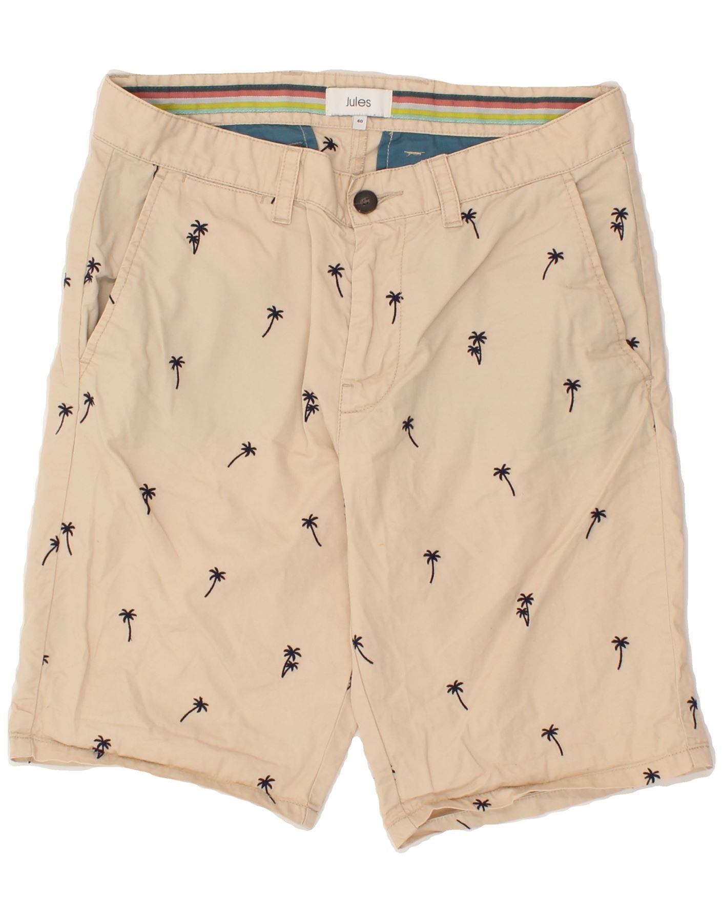 image of JULES Mens Abstract Pattern Chino Shorts US 40 Medium W34 Beige