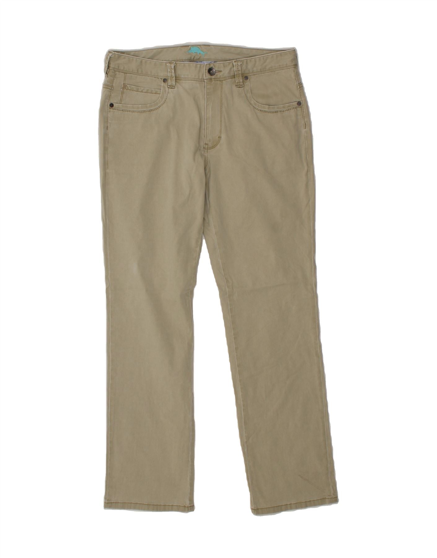 image of TOMMY BAHAMA Mens Straight Casual Trousers W33 L32 Beige Cotton