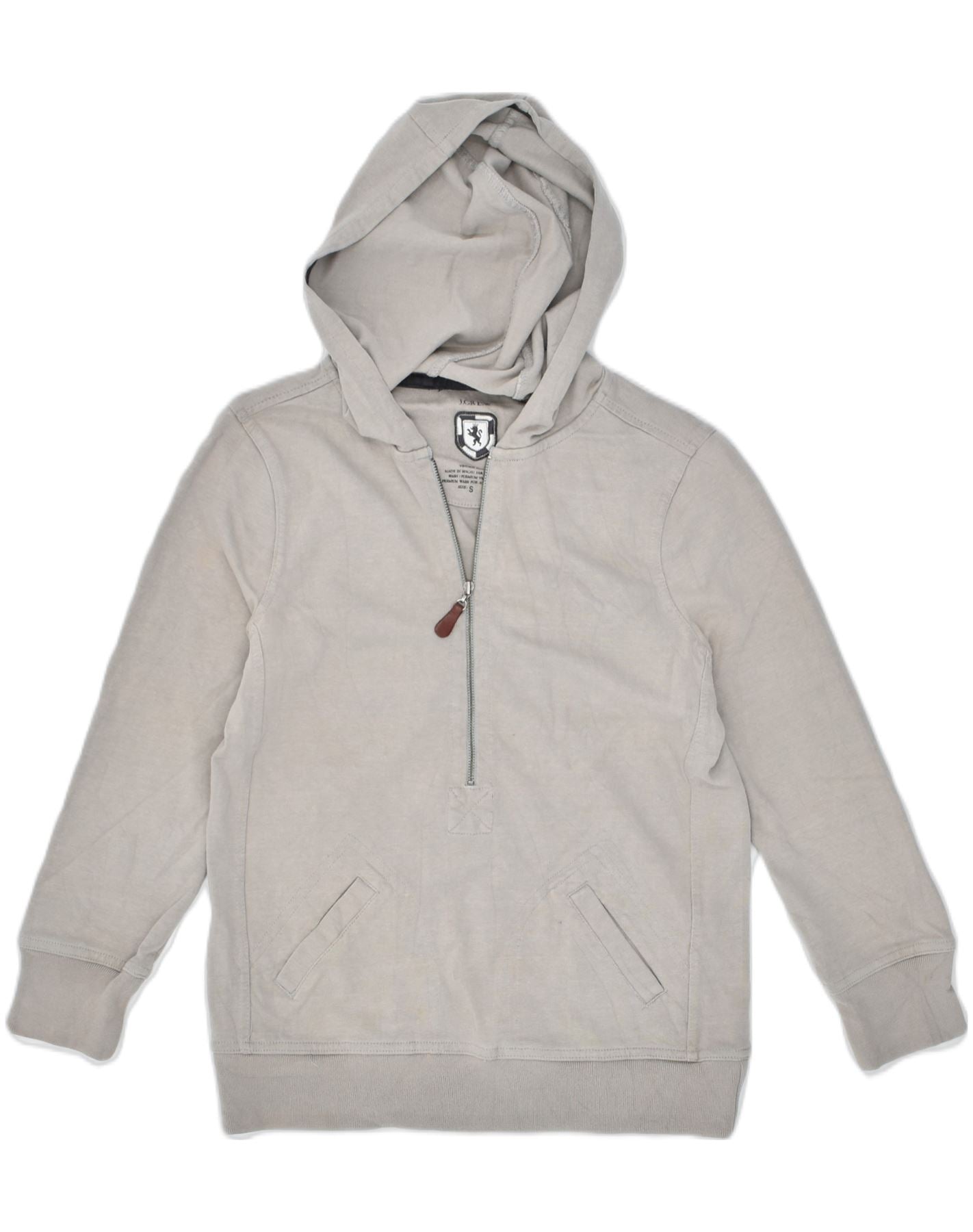 image of J. CREW Womens Hoodie Jumper UK 10 Small Grey Cotton