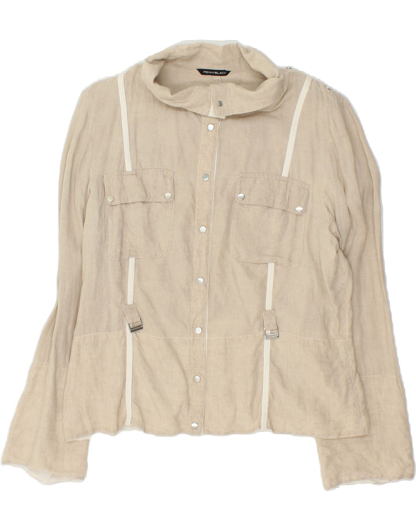 image of PENNY BLACK Womens Bomber Jacket UK 14 Medium Beige