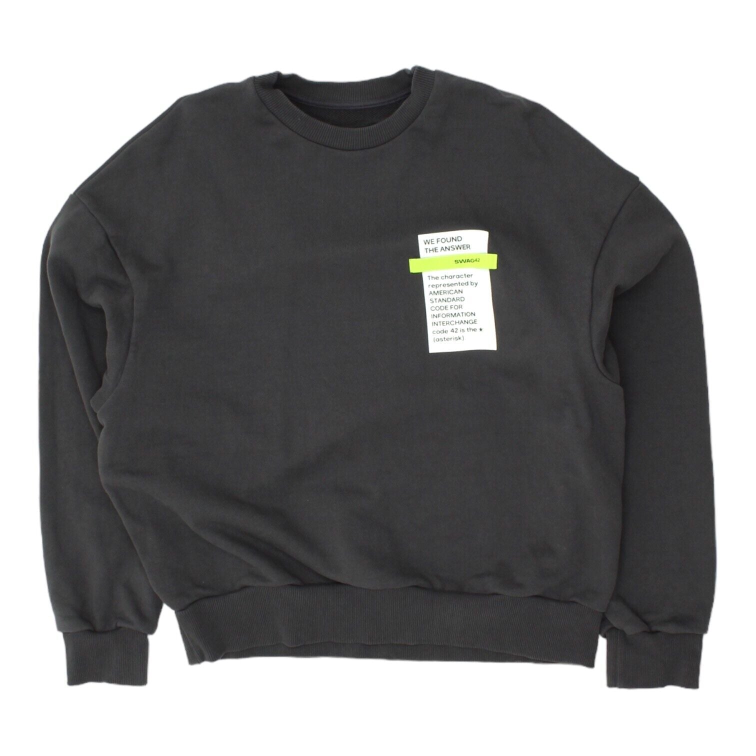 image of Swag42 We Found The Answer Mens Black Sweatshirt | Corporate Fashion VTG