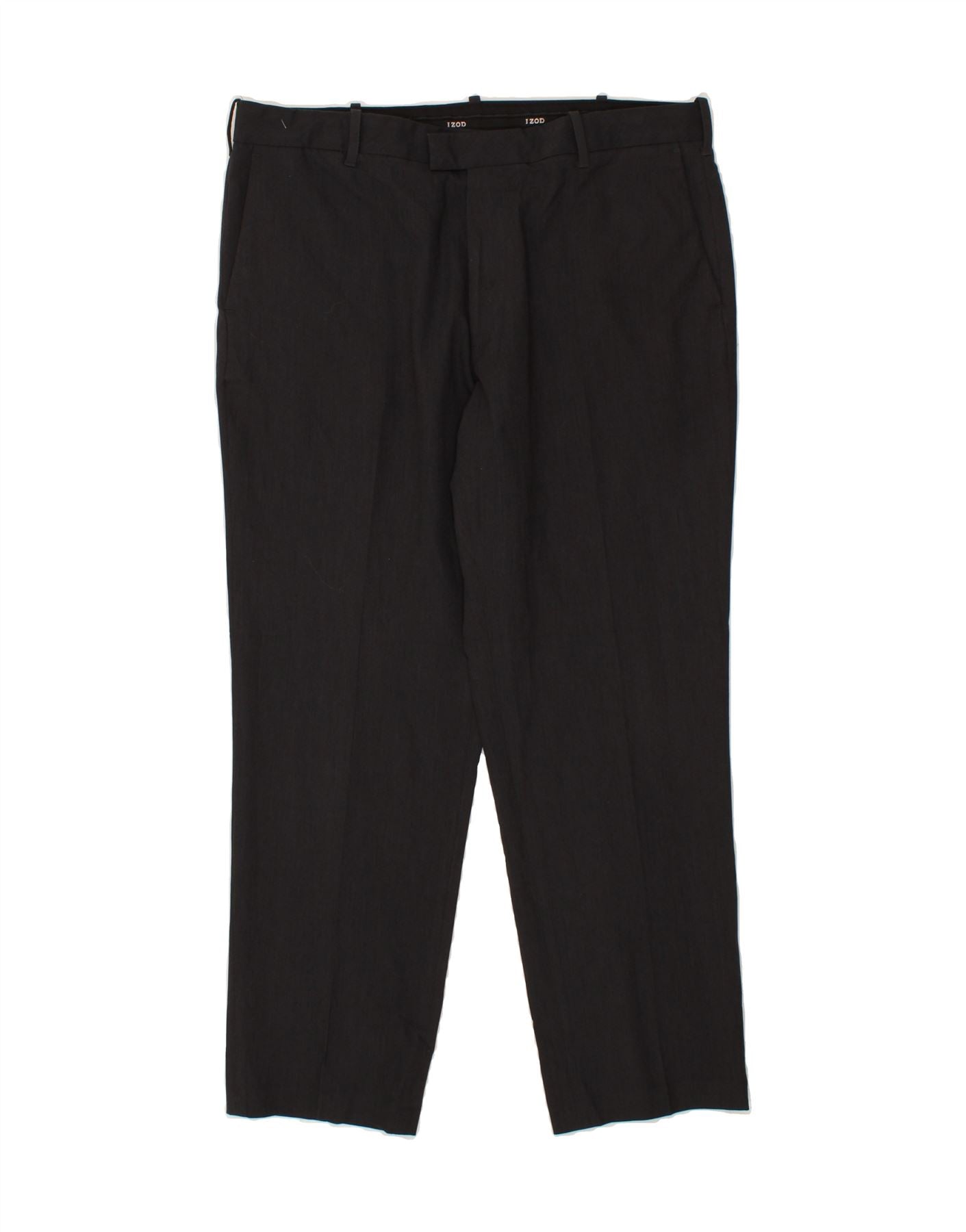 Image of IZOD Mens Straight Casual Trousers W36 L30  Grey Polyester