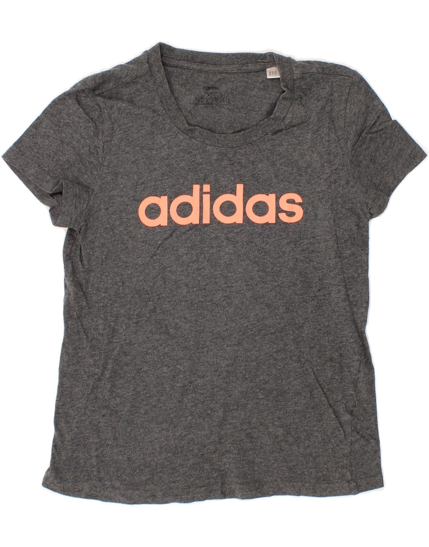 image of ADIDAS Womens Graphic T-Shirt Top UK 6 XS Grey Flecked