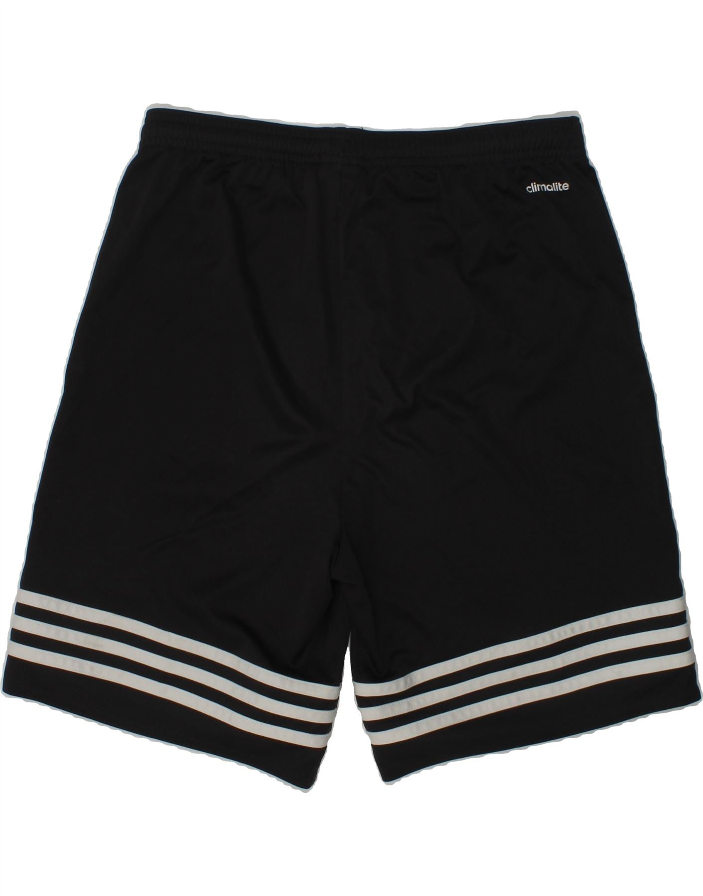 ADIDAS Boys Climalite Sport Shorts 13-14 Years Black Polyester