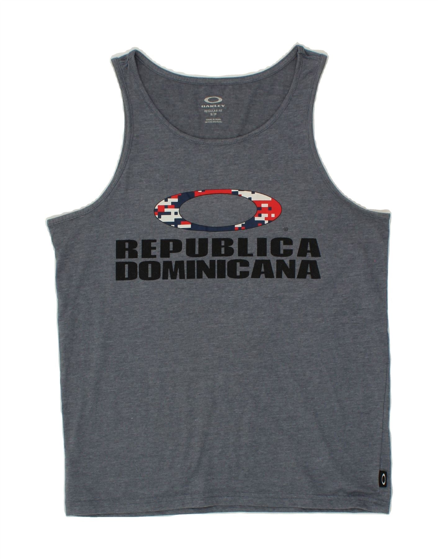 image of OAKLEY Mens Regular Fit Graphic Vest Top Small Grey Cotton