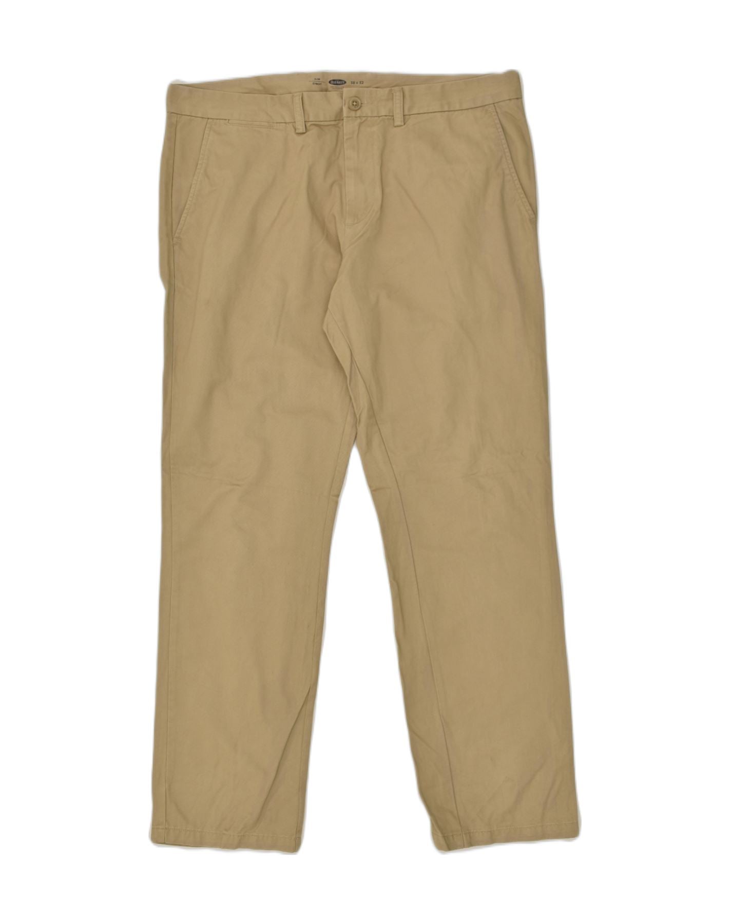 image of OLD NAVY Mens Slim Chino Trousers W38 L32 Beige Cotton