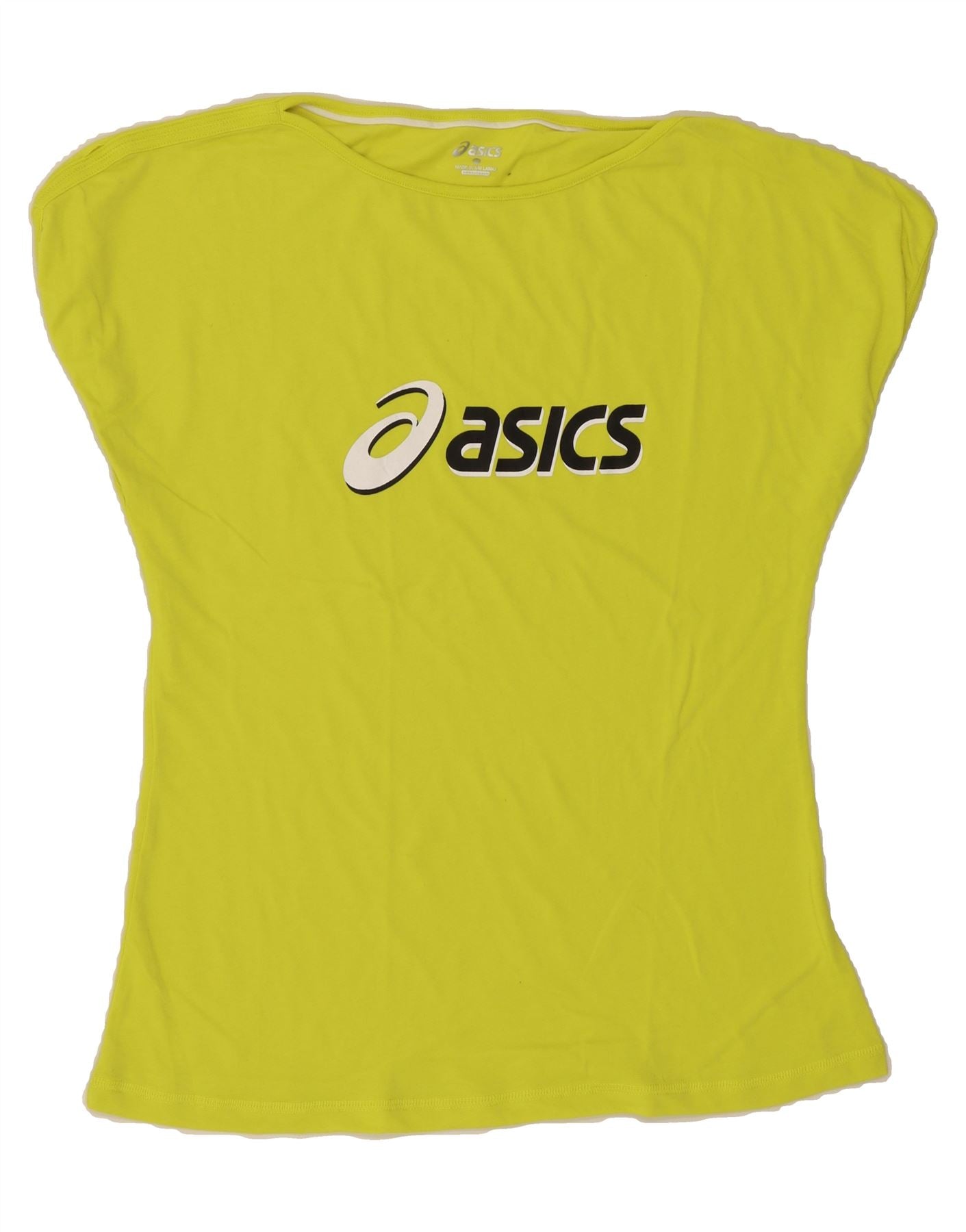 image of ASICS Womens Graphic T-Shirt Top UK 18 XL Yellow