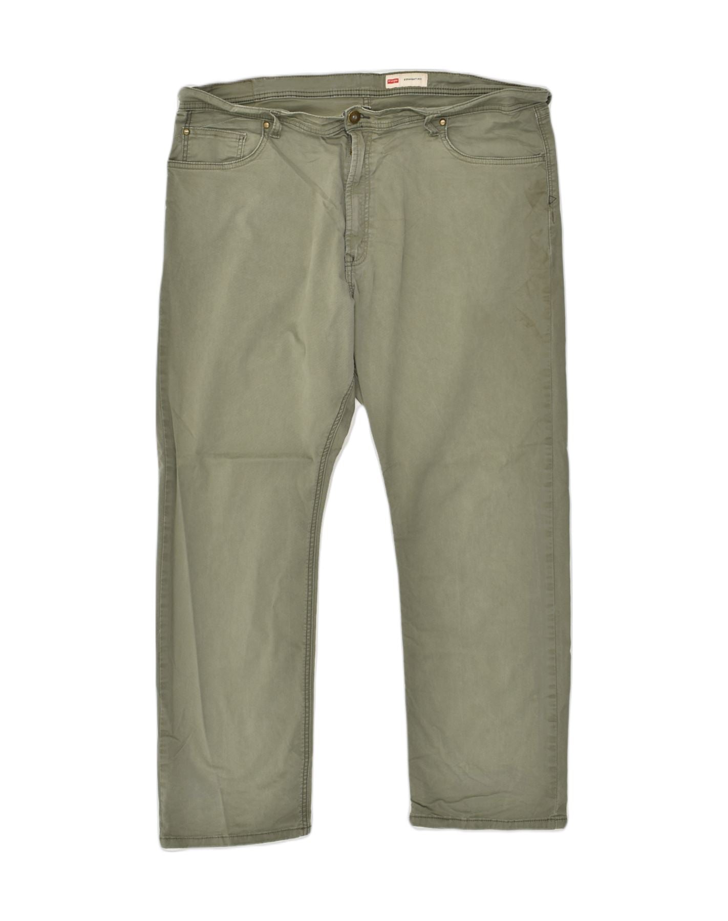 image of WRANGLER Mens Straight Casual Trousers W42 L30 Khaki Cotton