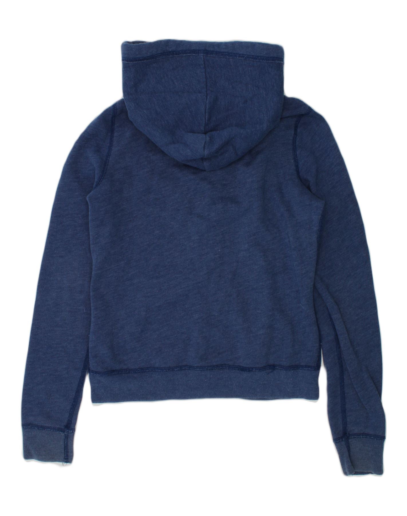 ABERCROMBIE & FITCH Girls Zip Hoodie Sweater 7-8 Years Small  Navy Blue