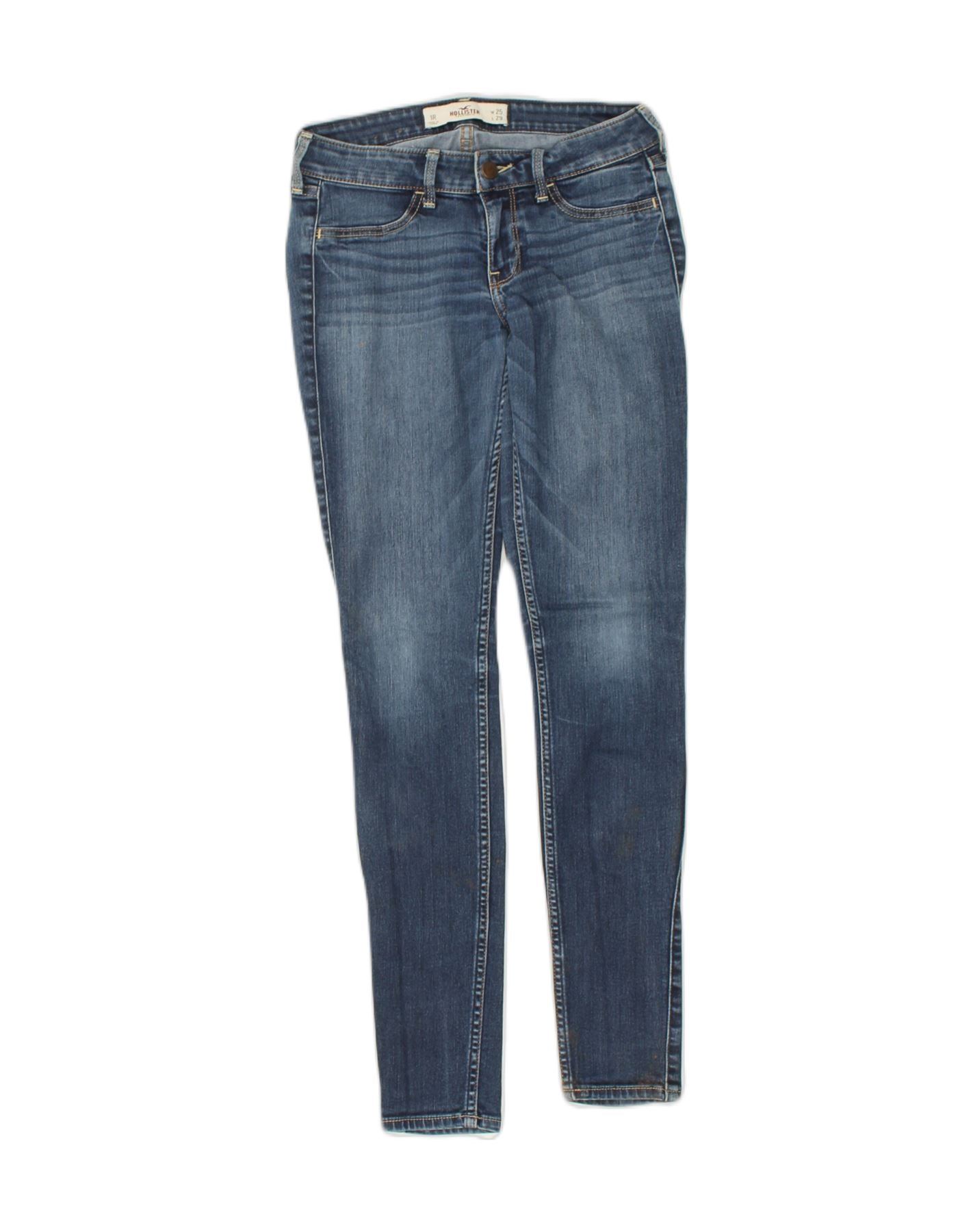 image of HOLLISTER Womens Skinny Jeans W25 L29  Blue Cotton