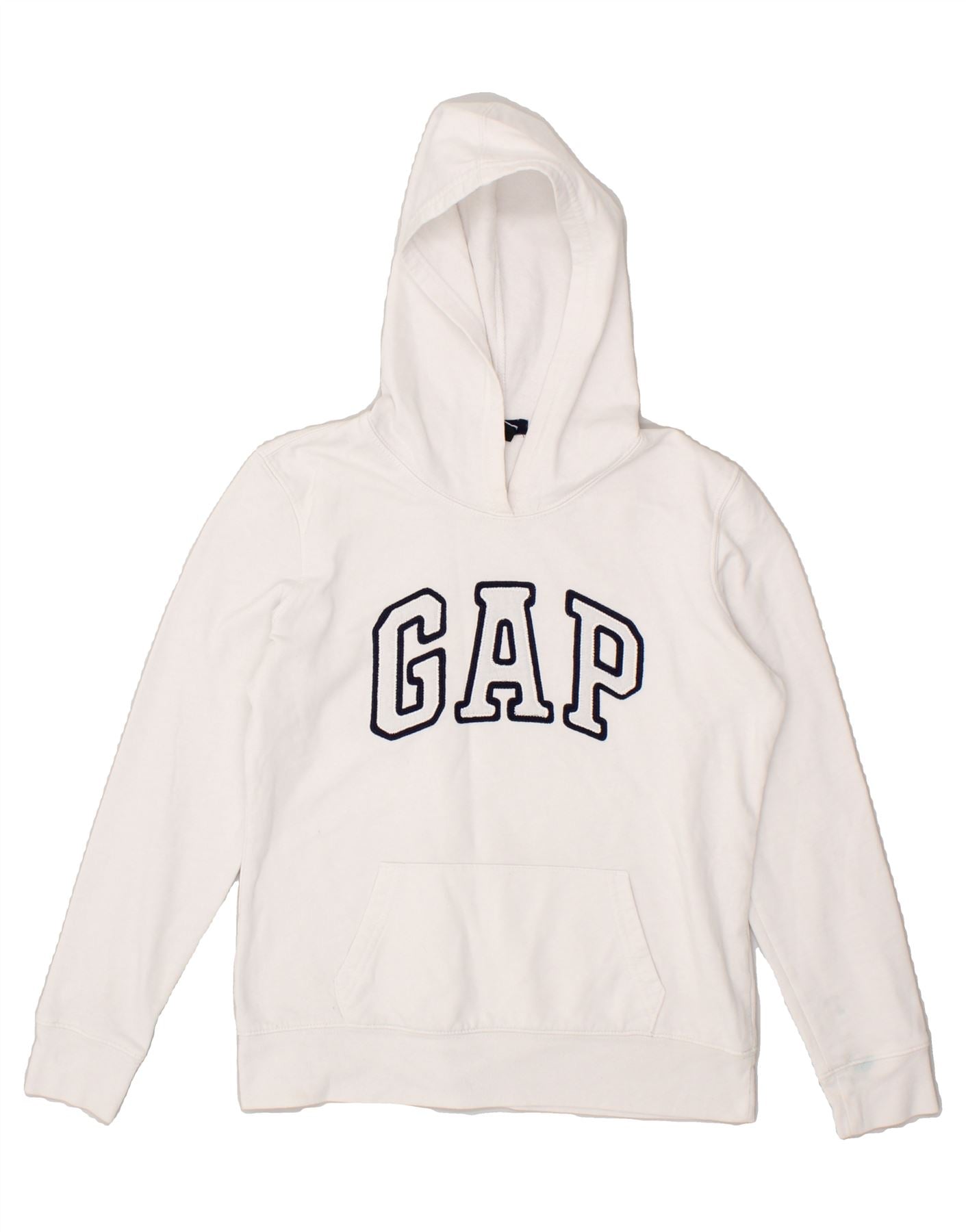 image of GAP Womens Graphic Hoodie Jumper UK 6 XS White Cotton