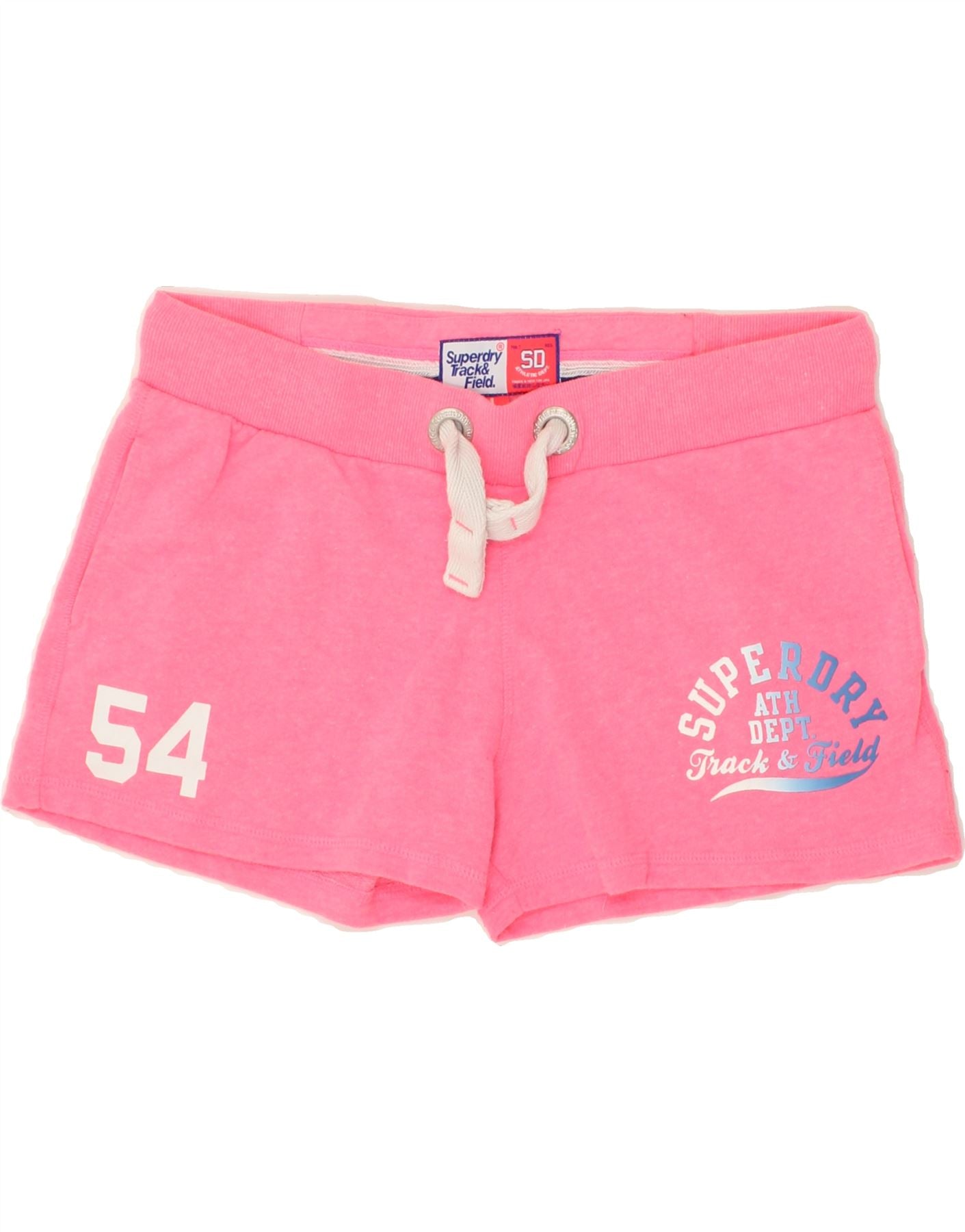 Image of SUPERDRY Womens Graphic Sport Shorts UK 16 Large Pink Cotton