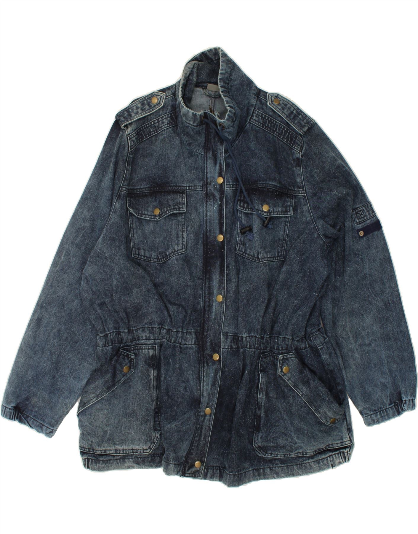 image of VINTAGE Womens Denim Jacket EU 52 3XL Navy Blue Cotton