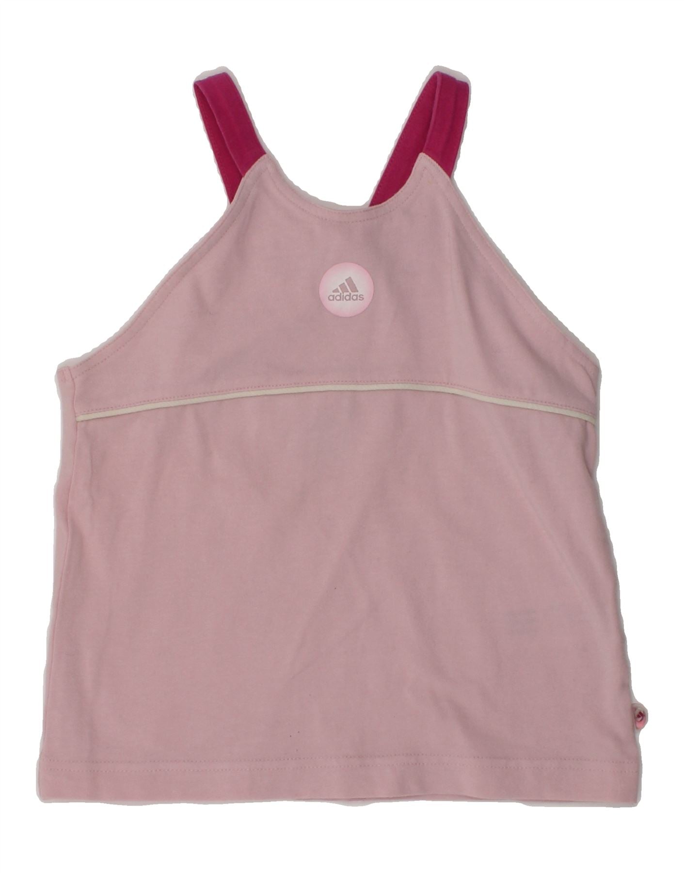 image of ADIDAS Girls Cami Top 7-8 Years Pink Cotton Sports