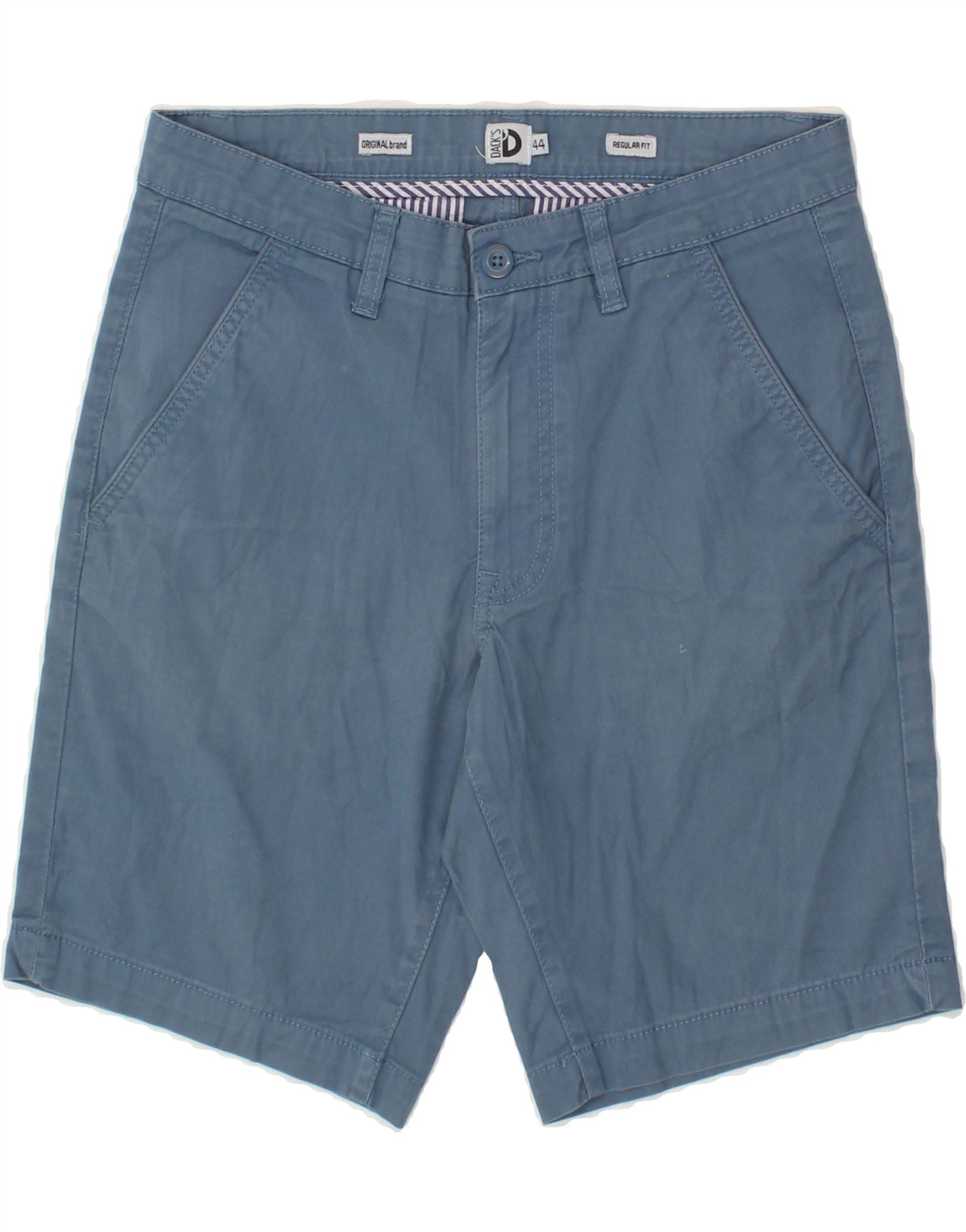 image of DACK'S Womens Regular Fit Chino Shorts IT 44 Medium W30  Blue Cotton