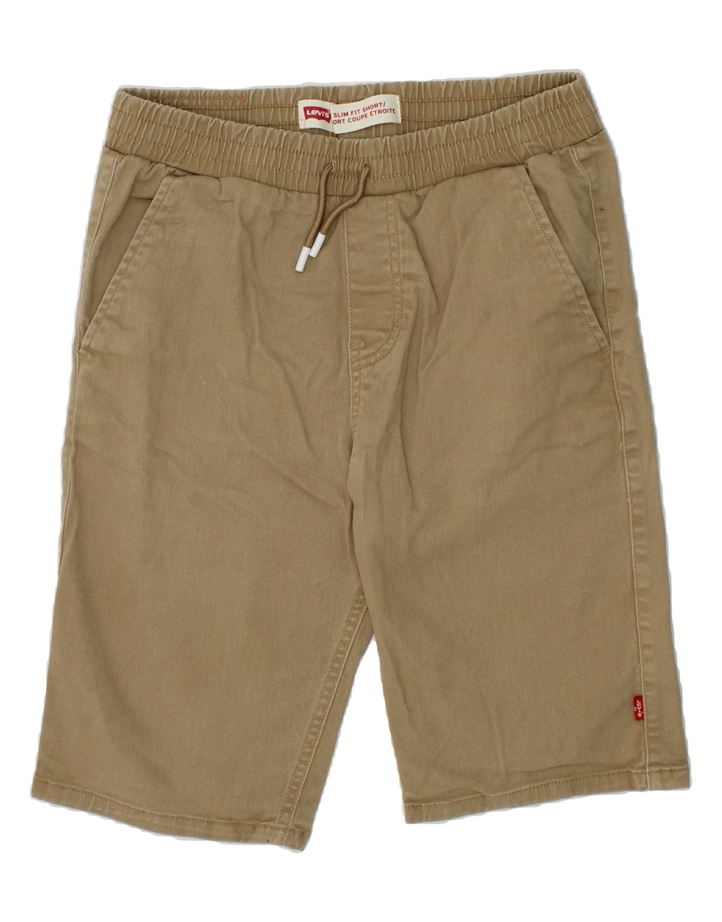 image of LEVI'S Boys Slim Fit Shorts 10-11 Years Large W26 Beige Cotton