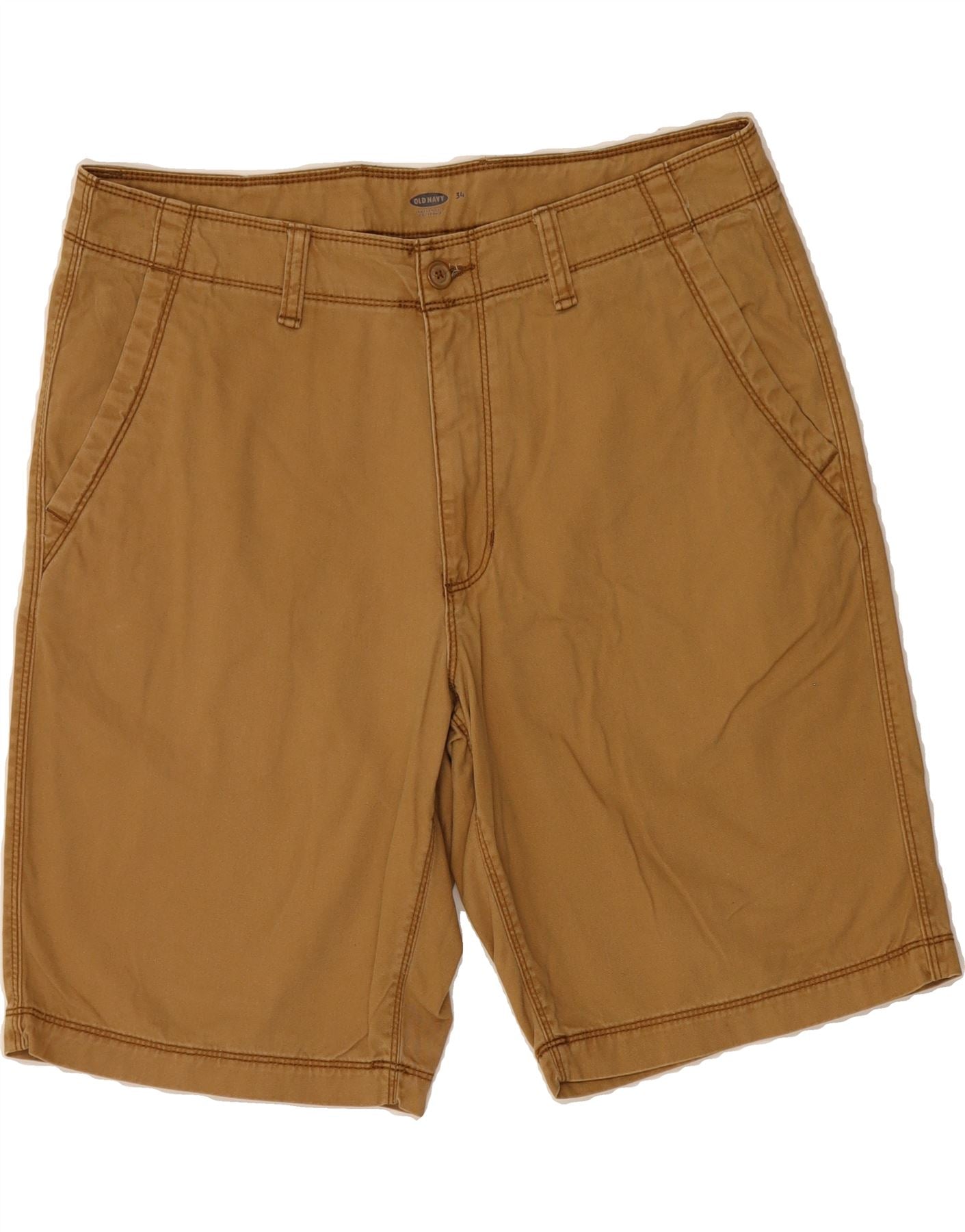 image of OLD NAVY Mens Chino Shorts W34 Large Brown Cotton