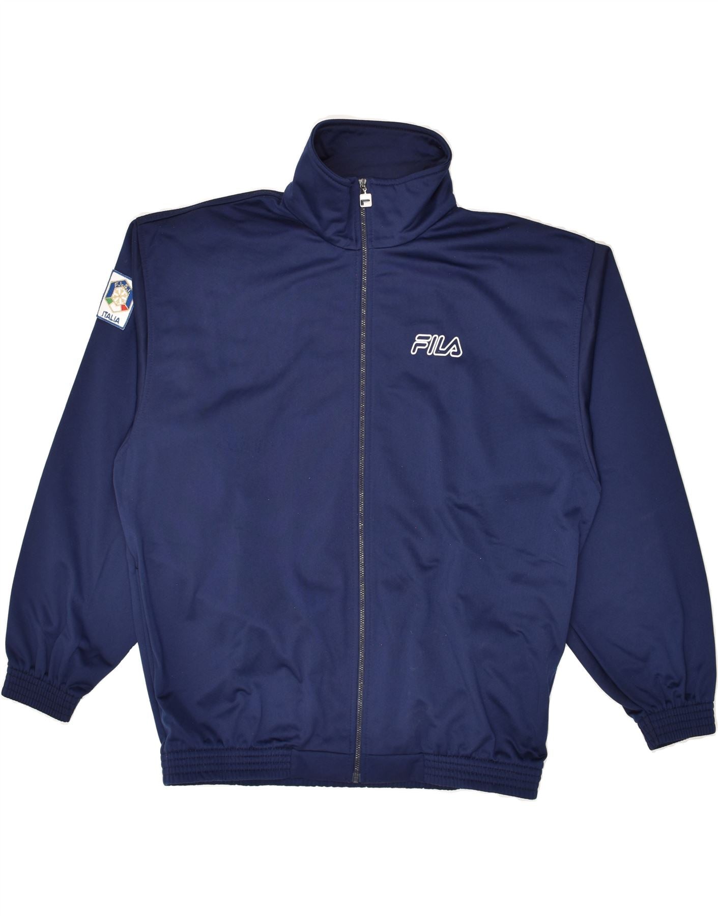 Image of FILA Mens Italia Graphic Tracksuit Top Jacket IT 52 Large Navy Blue