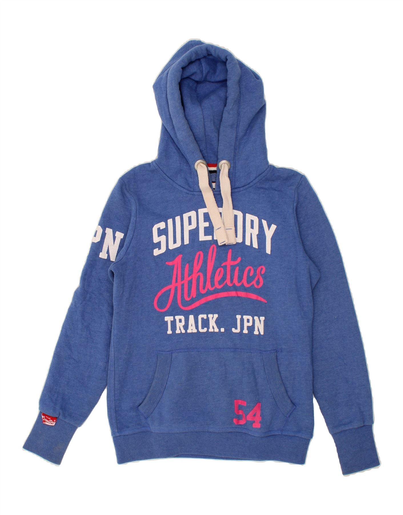 image of SUPERDRY Womens Graphic Hoodie Jumper UK 12 Medium Blue