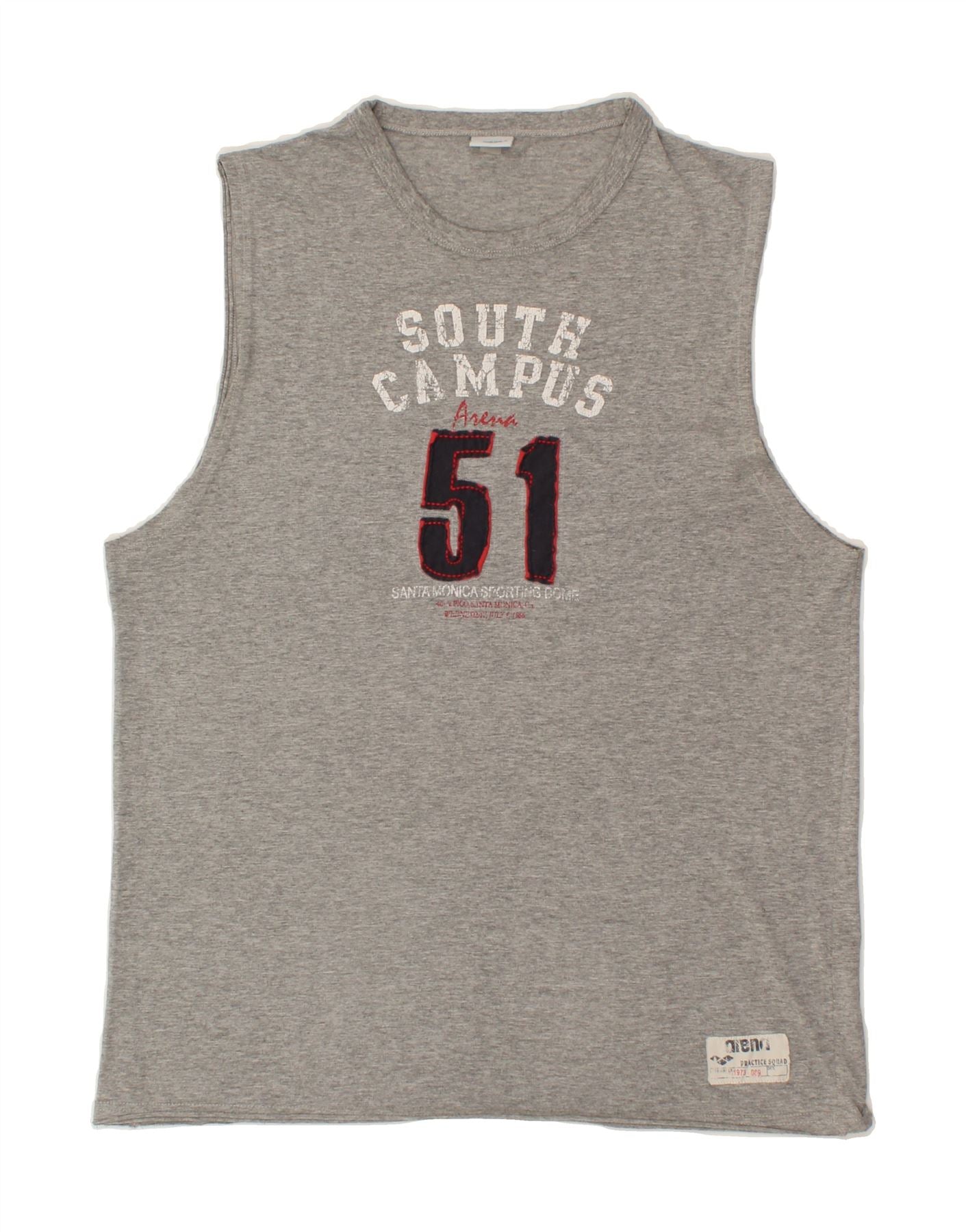 image of ARENA Mens Graphic Vest Top Medium Grey