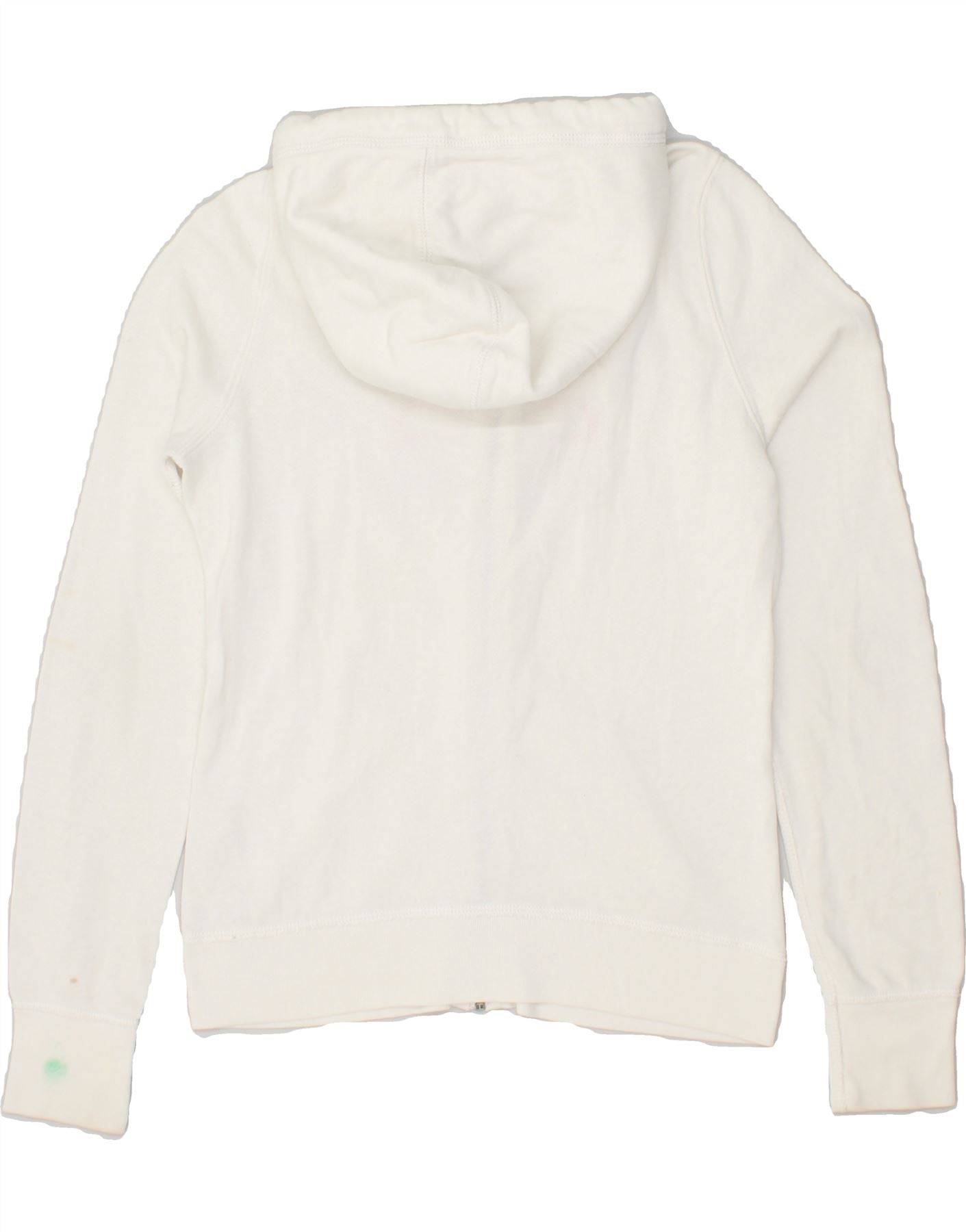 ABERCROMBIE & FITCH Womens Graphic Zip Hoodie Sweater UK 10 Small White