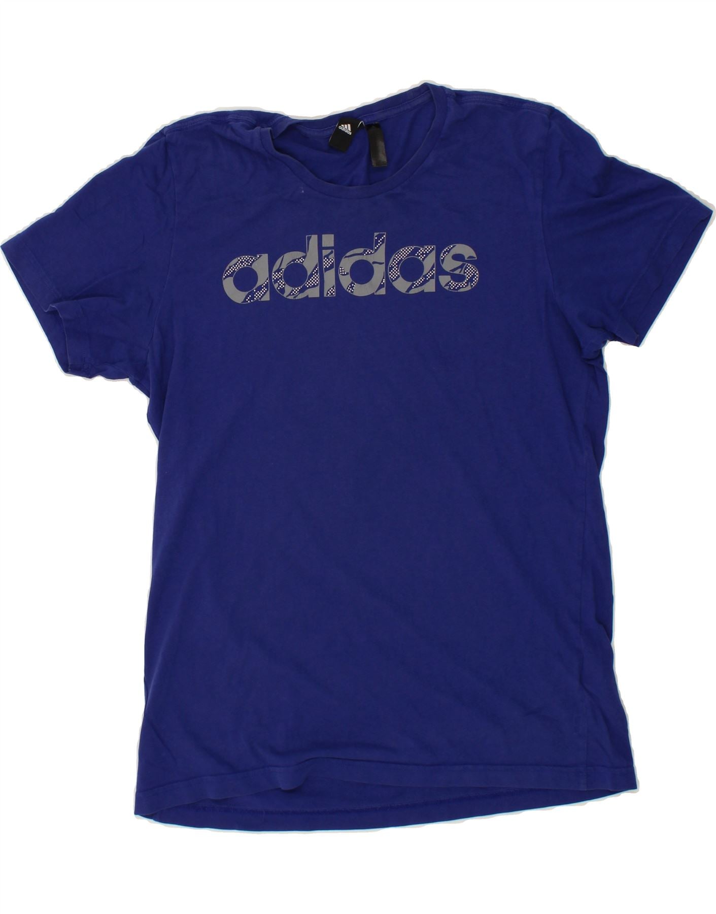 image of ADIDAS Mens Graphic T-Shirt Top Medium Navy Blue Cotton