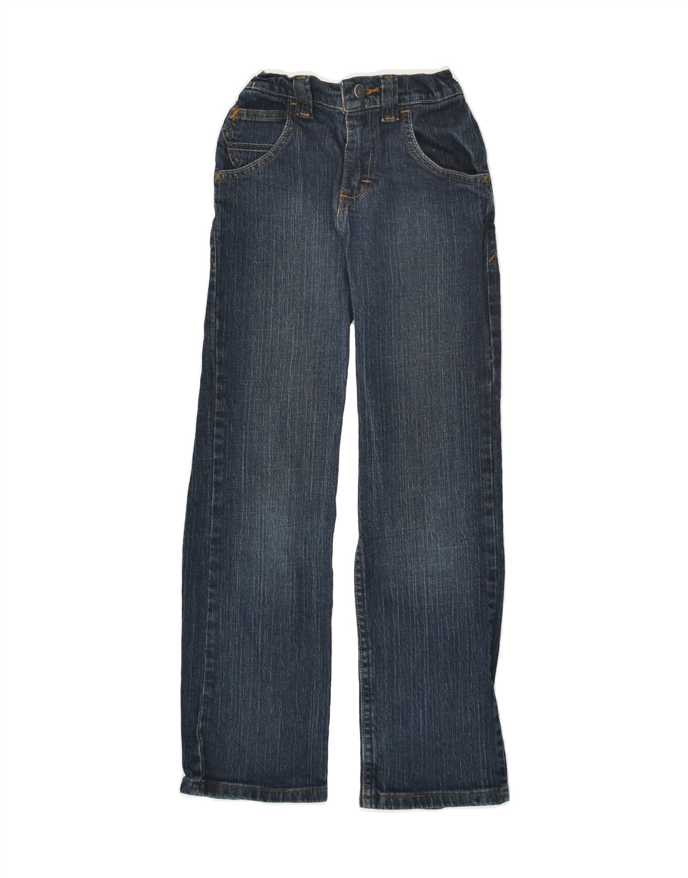 image of WRANGLER Boys Straight Jeans 9-10 Years W24 L25 Navy Blue Cotton