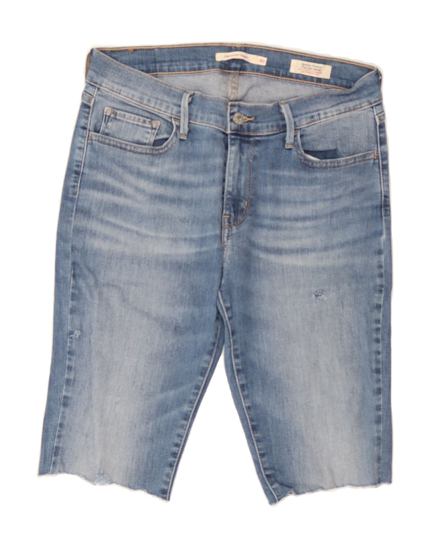 image of LEVI'S Womens 710 Skinny Denim Shorts W30 Medium  Blue Cotton