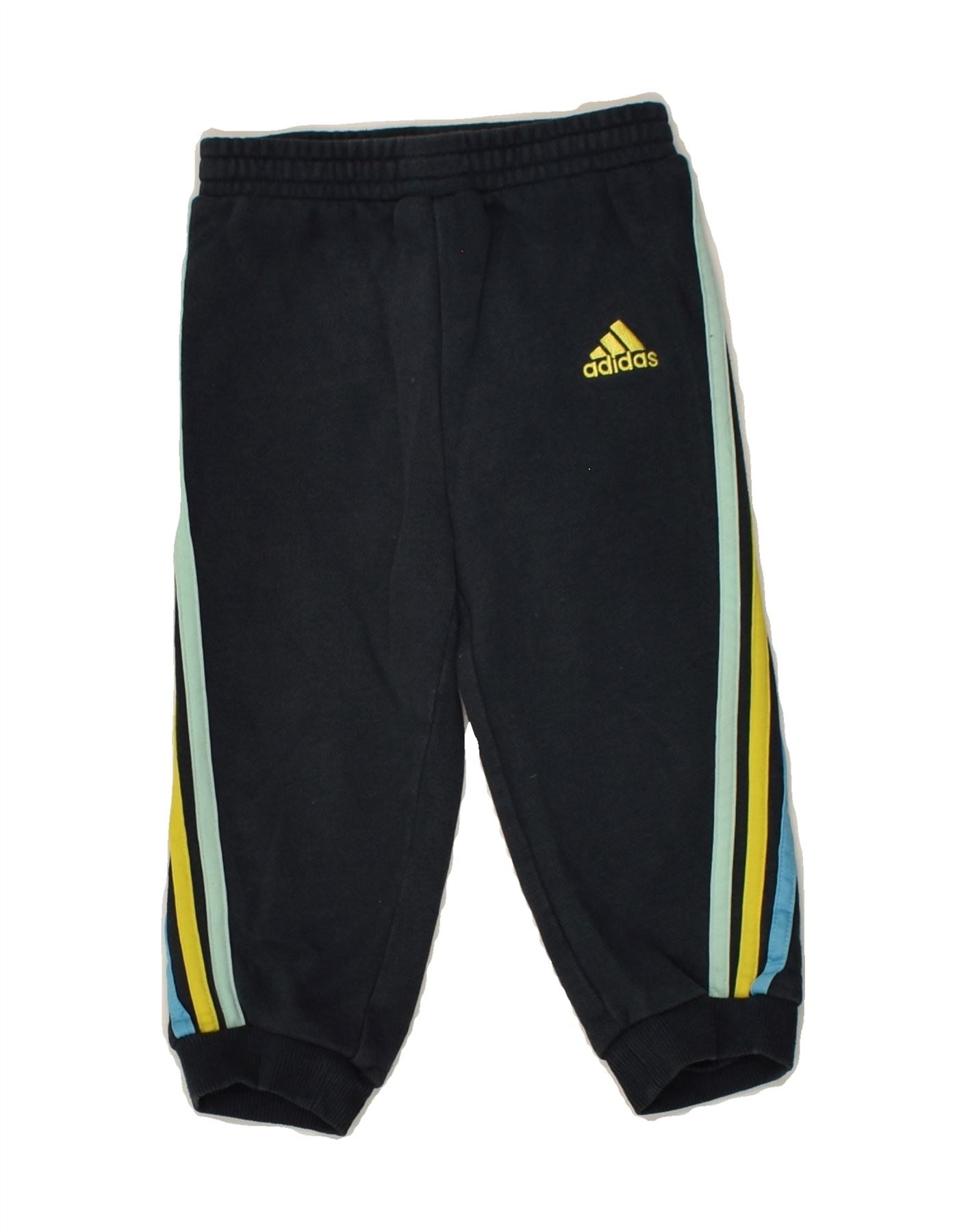 ADIDAS Baby Boys Joggers Tracksuit Trousers 9-12 Months Navy Blue Cotton