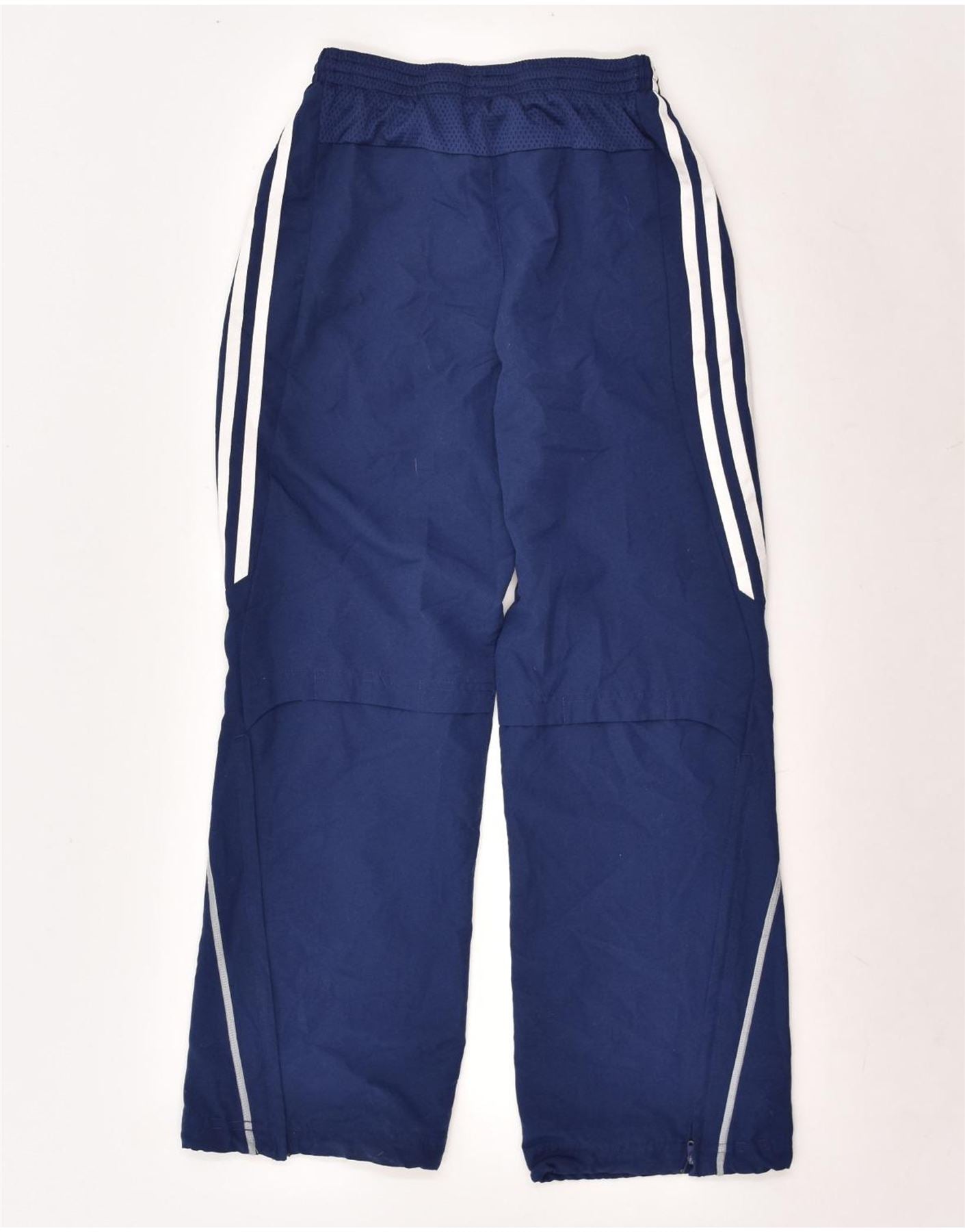 ADIDAS Boys Climalite Tracksuit Trousers 9-10 Years Blue Polyester