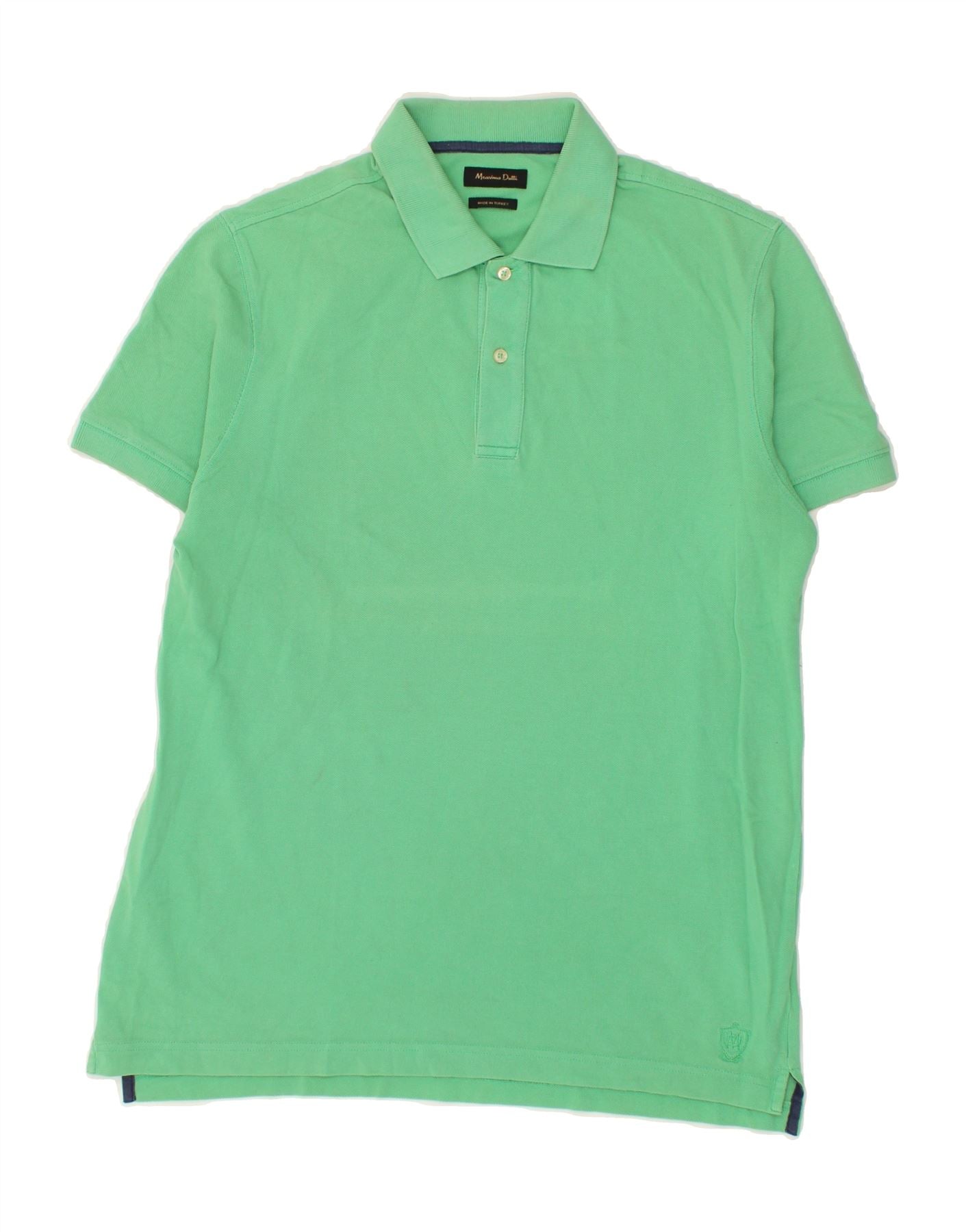 image of MASSIMO DUTTI Mens Polo Shirt Large Green Cotton