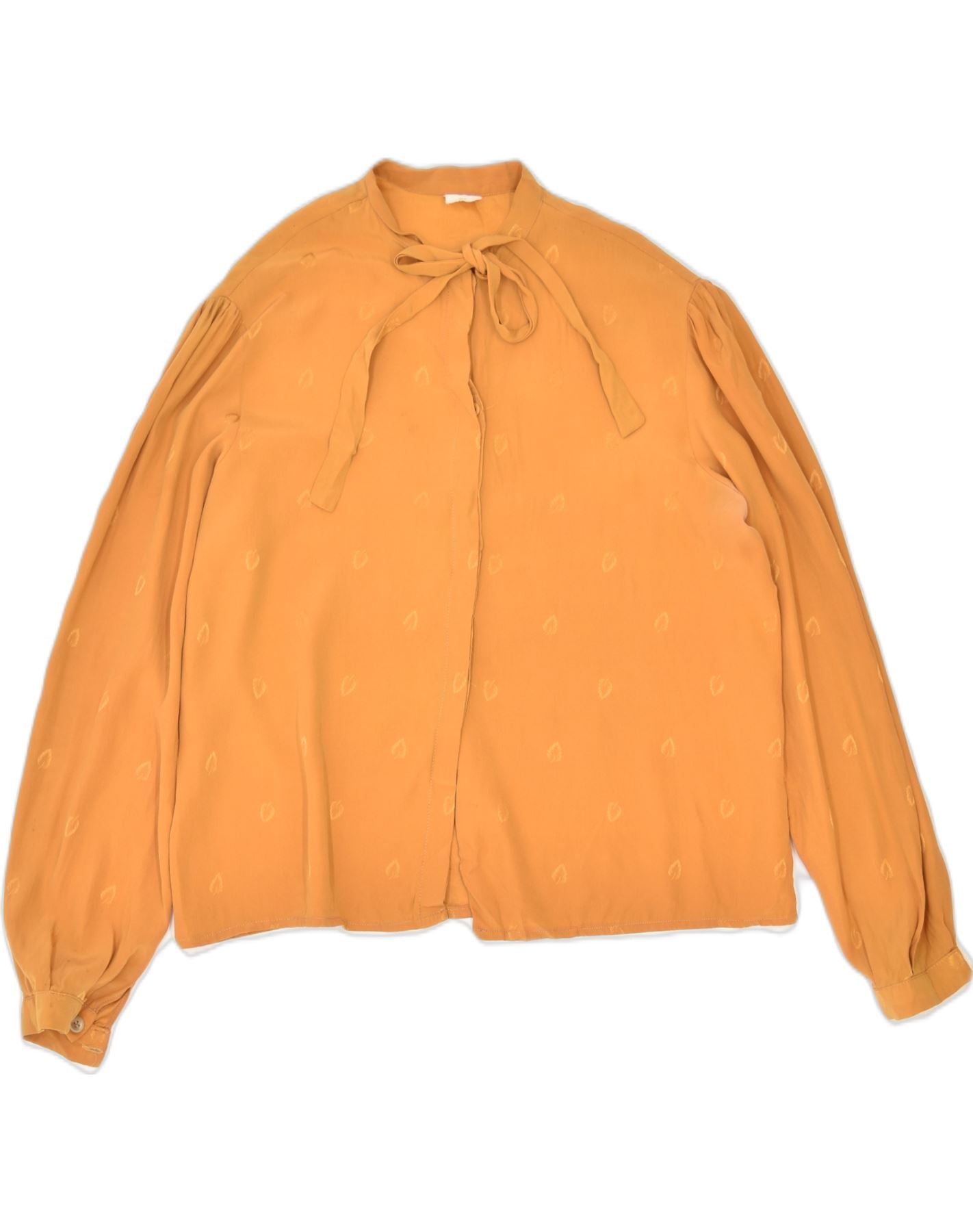 Image of VINTAGE Womens Front Tie Shirt Blouse UK 20 2XL Orange