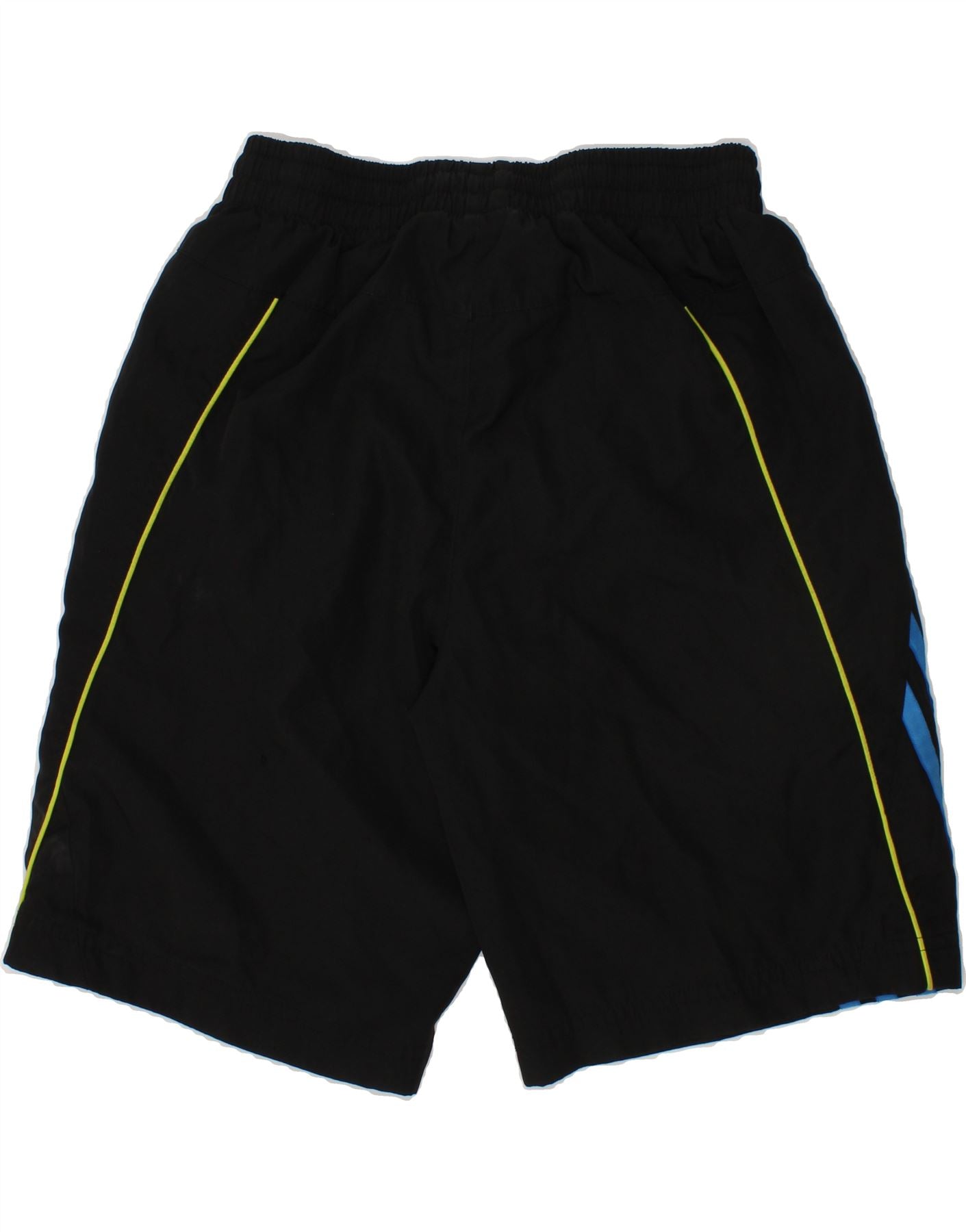 ADIDAS Boys Graphic Sport Shorts 9-10 Years Black Polyester