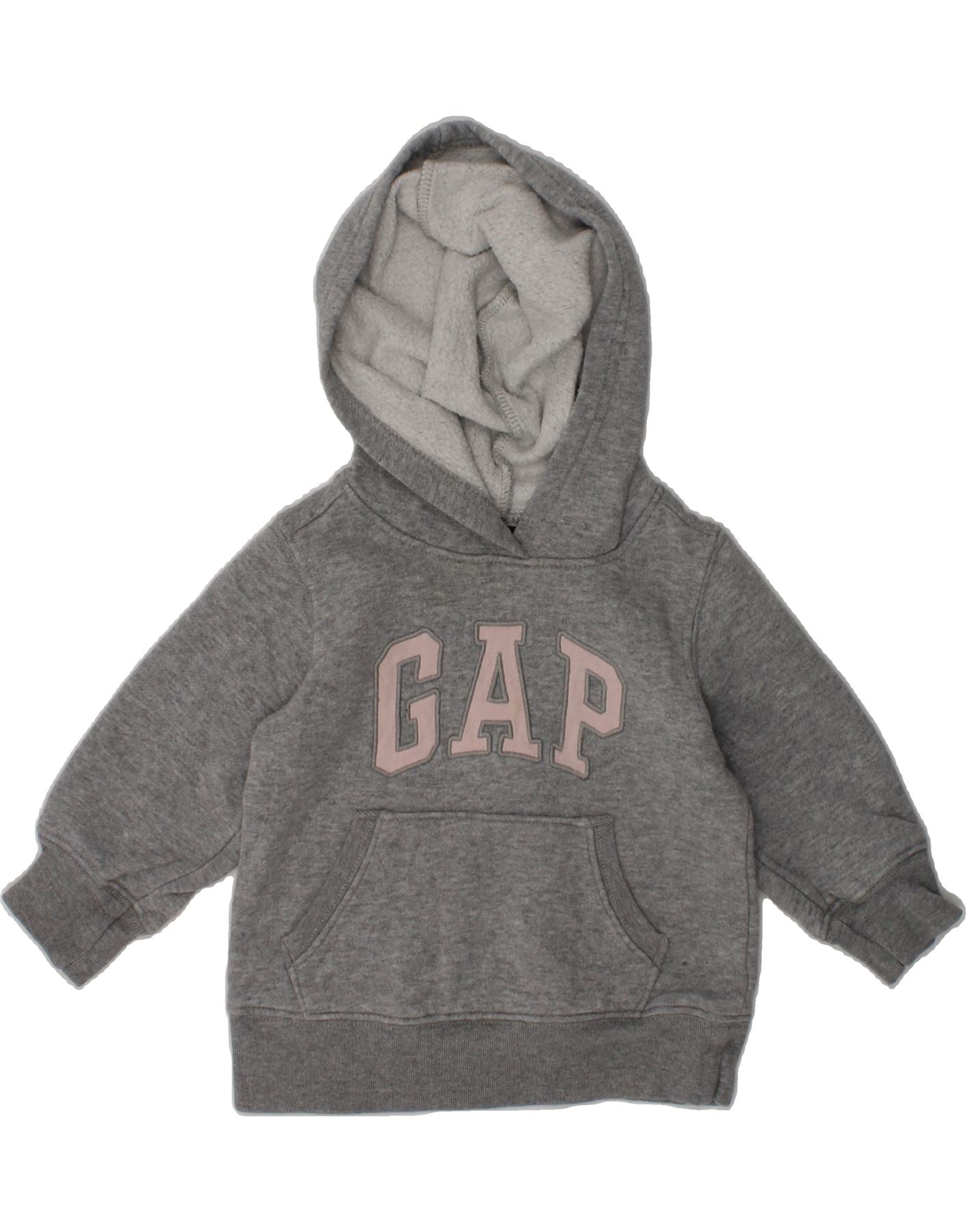 image of GAP Baby Girls Graphic Hoodie Jumper 12-18 Months Grey Cotton