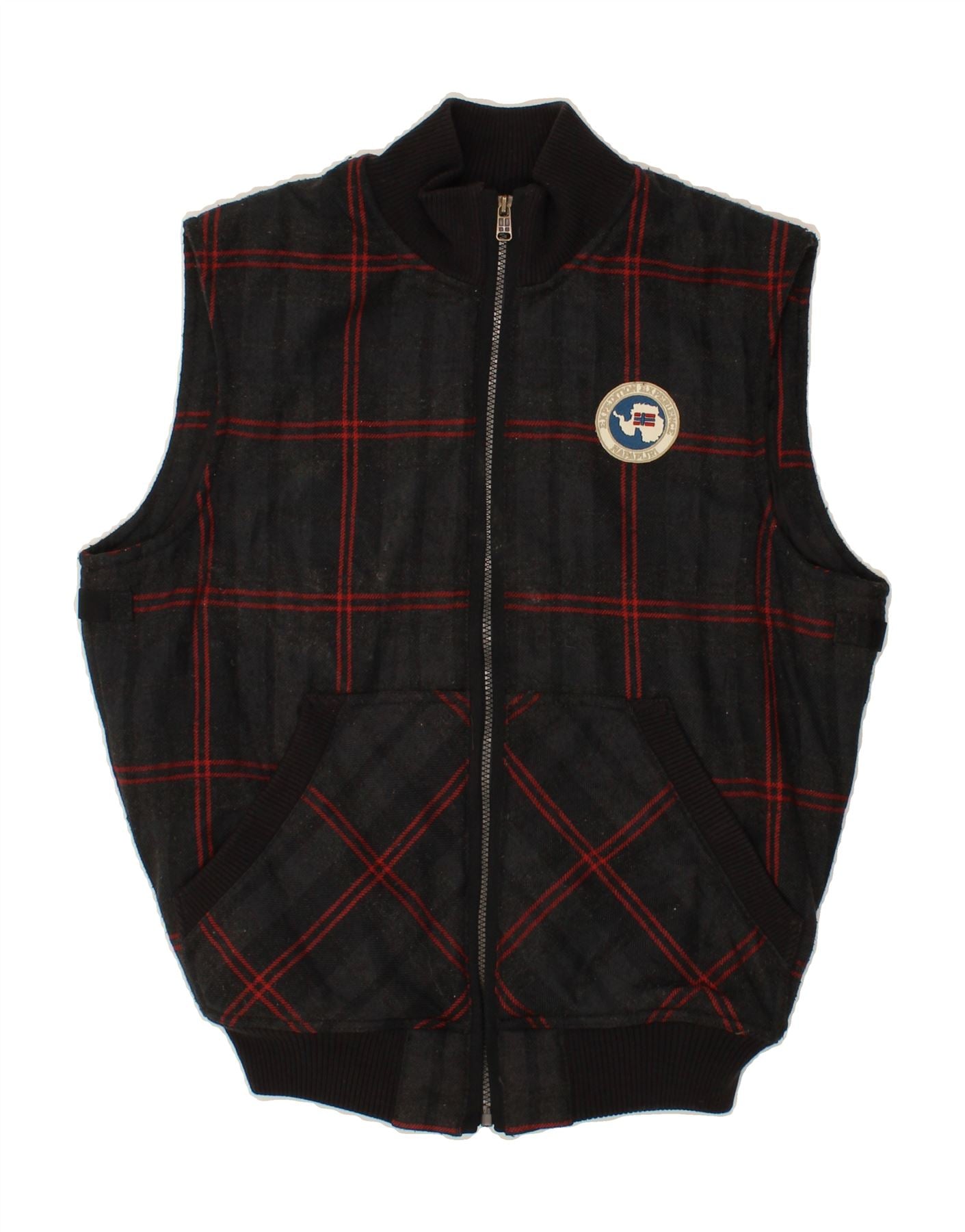 Image of NAPAPIJRI Mens Gilet UK 38 Medium Grey Check Polyester