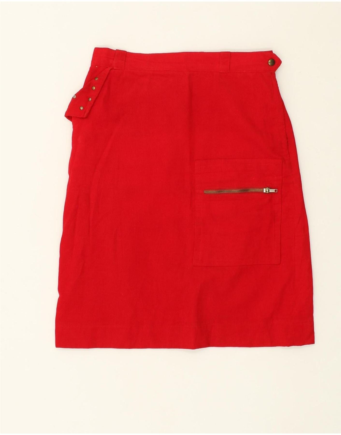 image of VINTAGE Womens Corduroy Skirt W28 Medium  Red