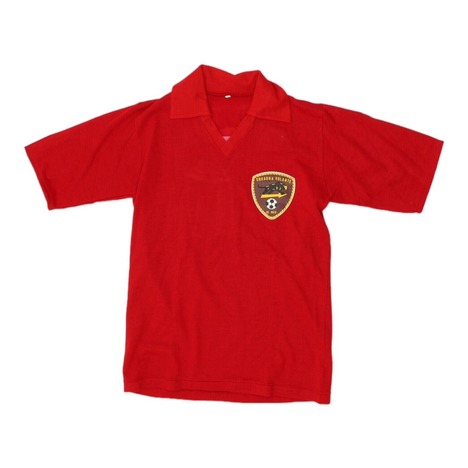 image of Squadra Volante Mens Red Football Shirt | Vintage 80s Italian State Police
