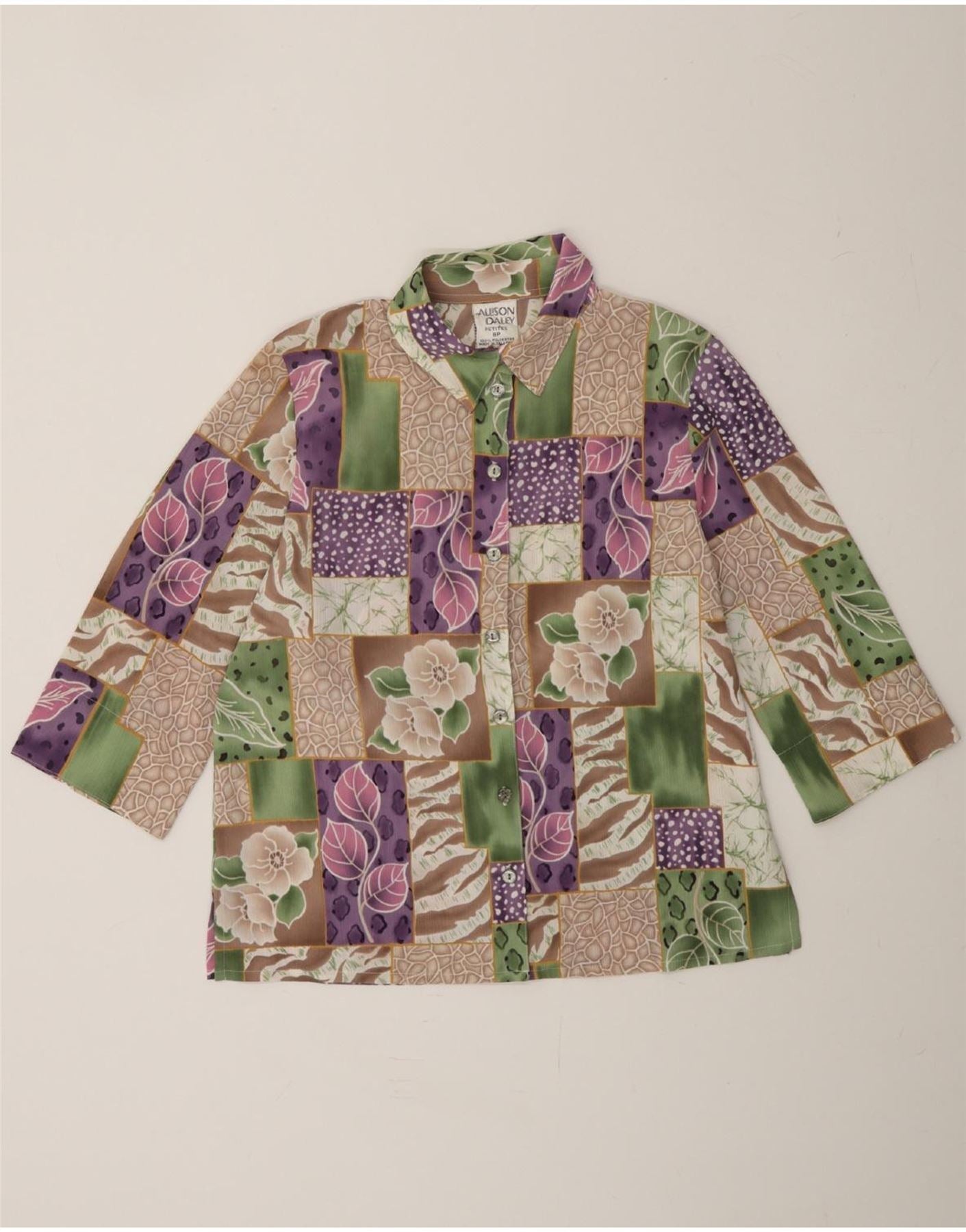 image of ALLISON DALEY Womens Shirt Blouse US 8 Medium Multicoloured Floral