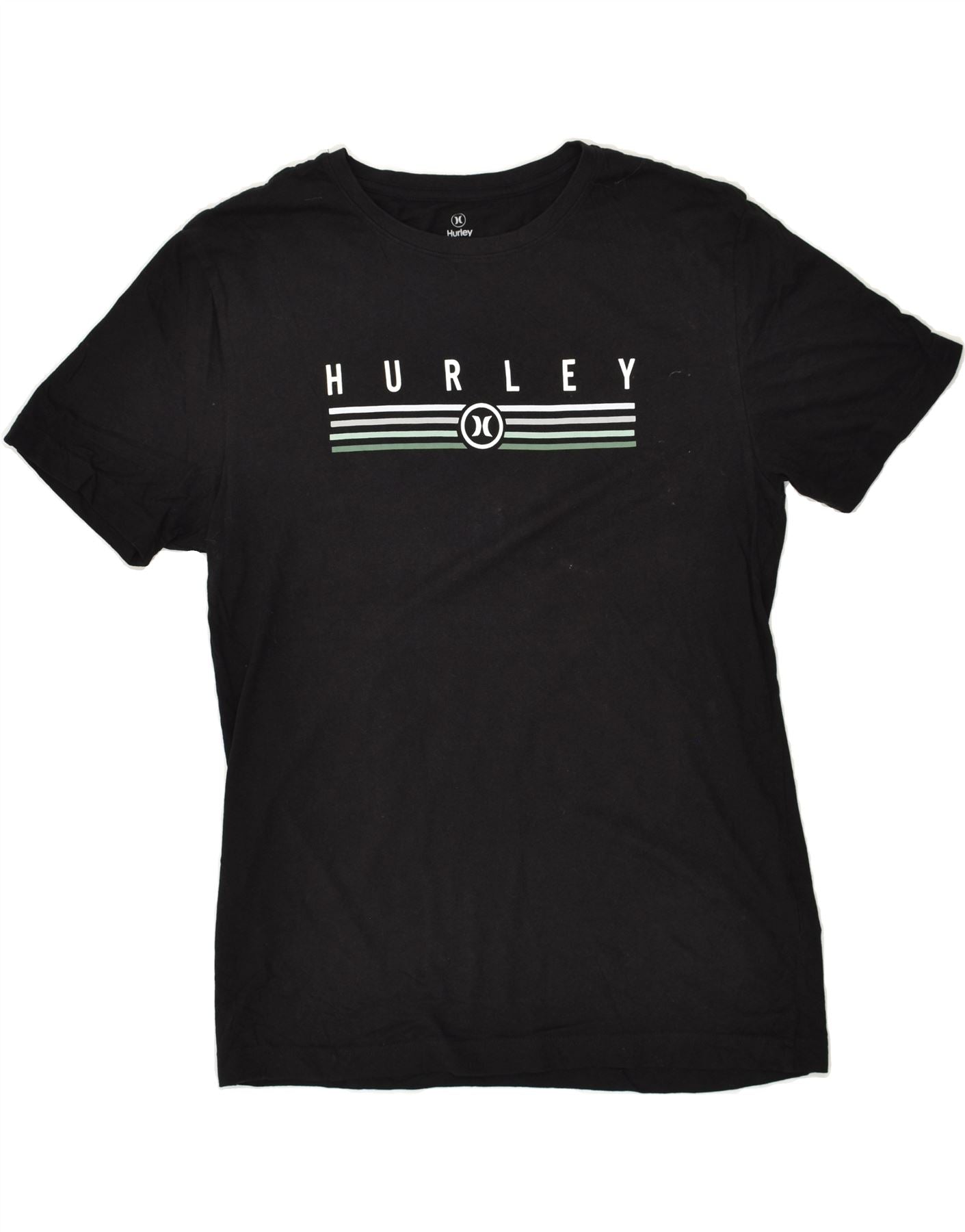 Image of HURLEY Mens Graphic T-Shirt Top Small Black Cotton