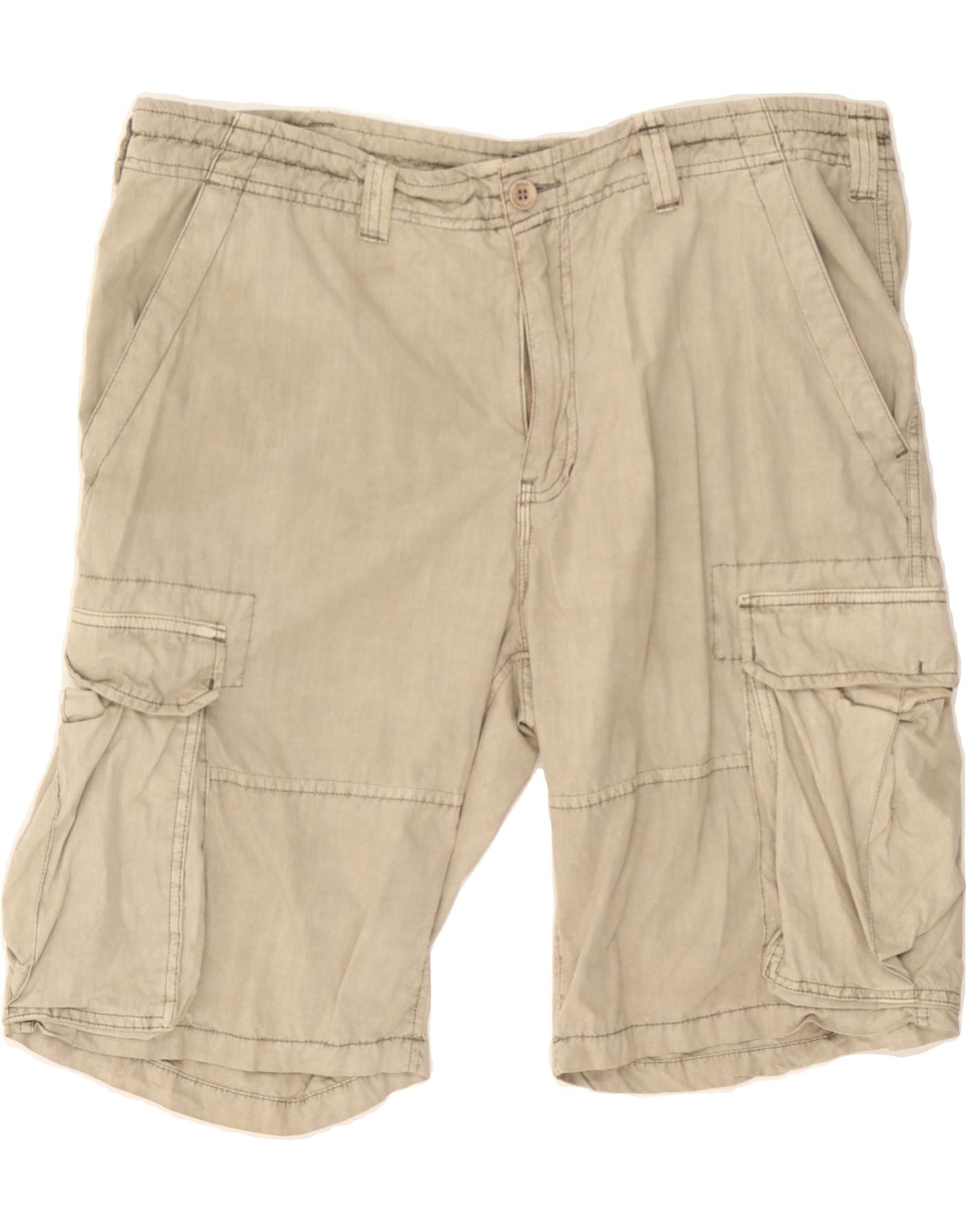image of BEST COMPANY Mens Cargo Shorts IT 54 2XL W38  Beige Cotton