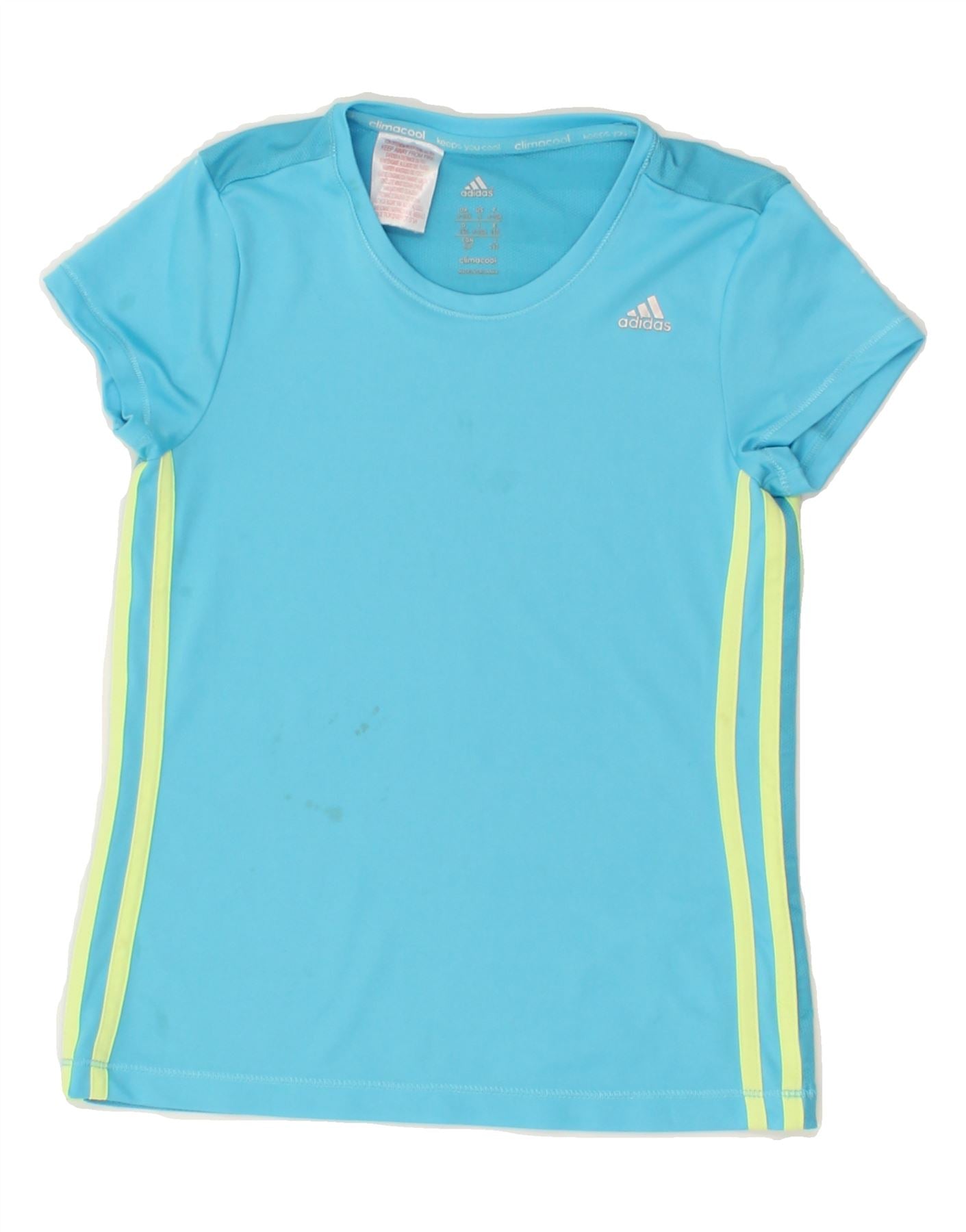 image of ADIDAS Girls Climacool T-Shirt Top 9-10 Years Blue Polyester