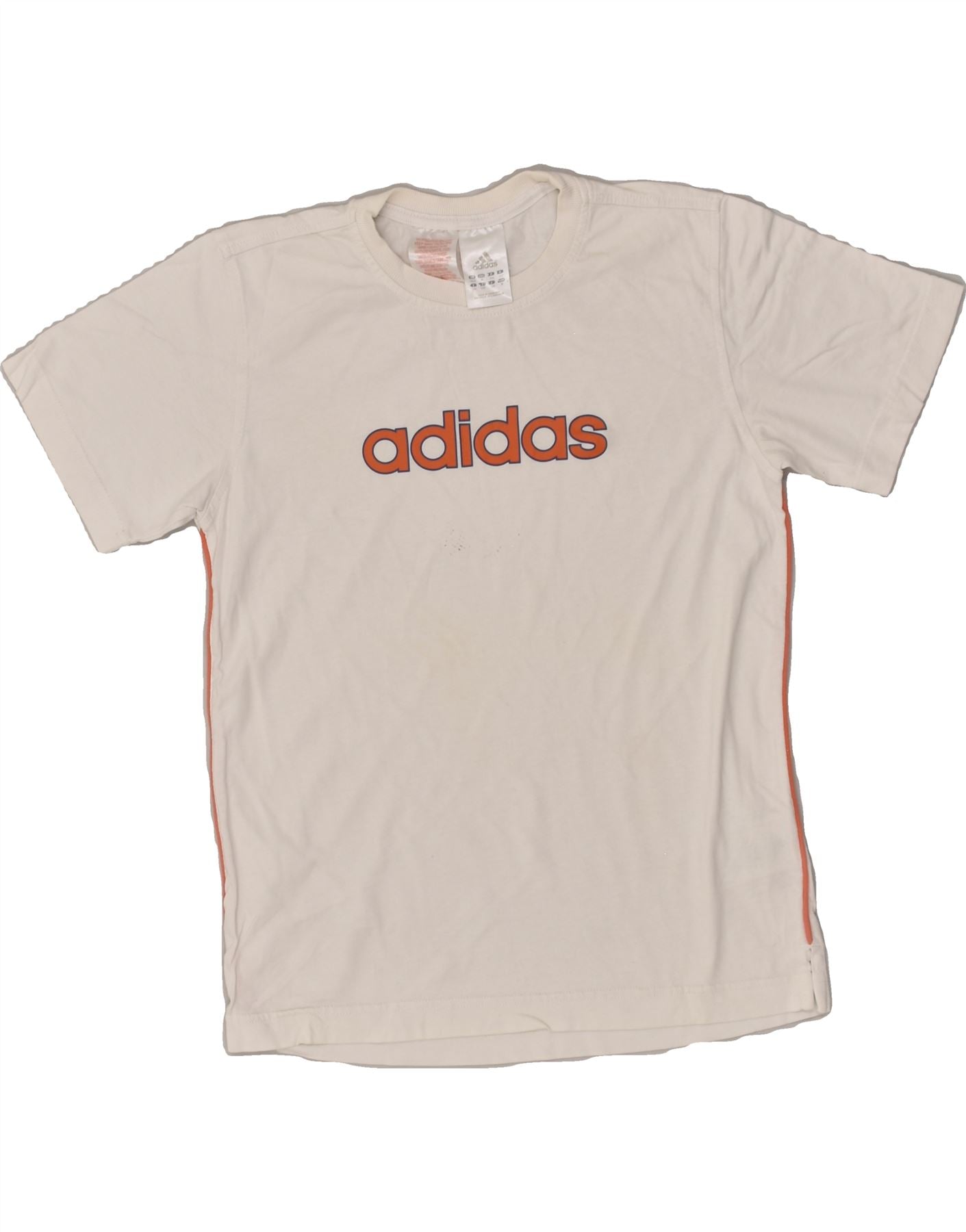 ADIDAS Boys Graphic T-Shirt Top 11-12 Years Large White Cotton