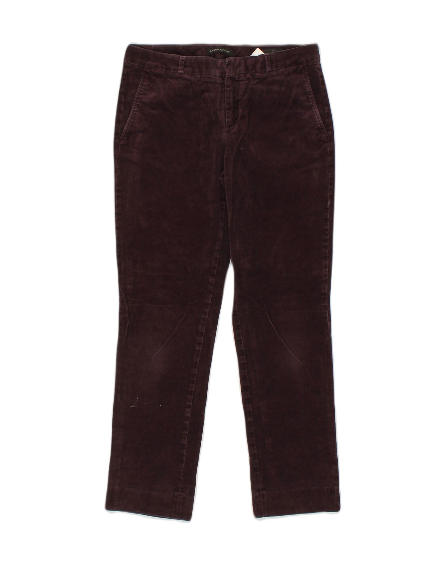 image of BANANA REPUBLIC Womens Ryan Slim Casual Trousers W30 L28  Burgundy Cotton